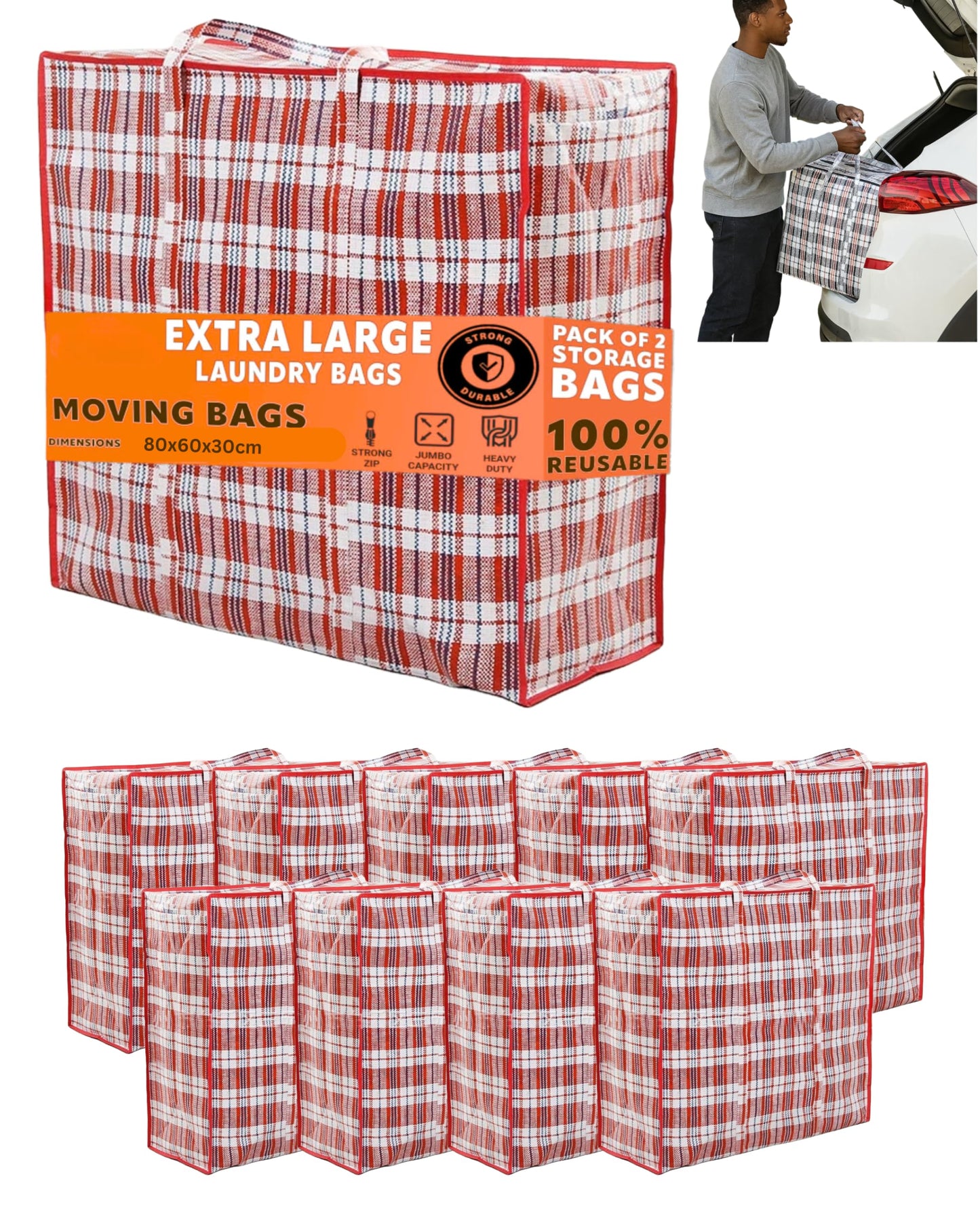 XXXL Aufbewahrungstasche 140 L, 10x Rot