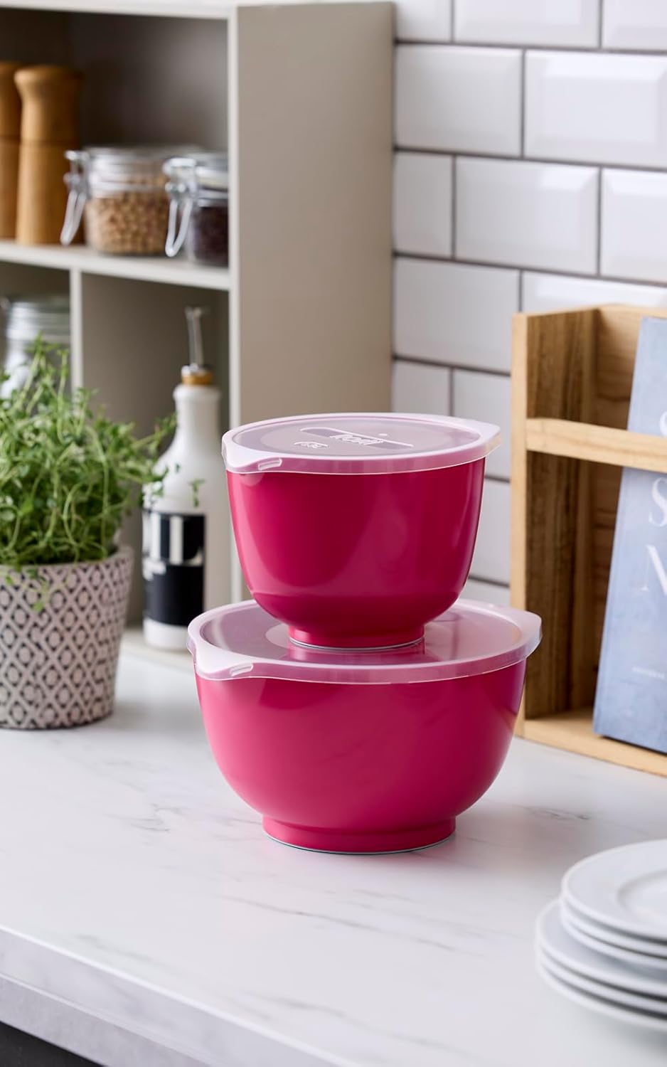 4-teiliges Margrethe Rührschüssel-Set, One Size Beetroot