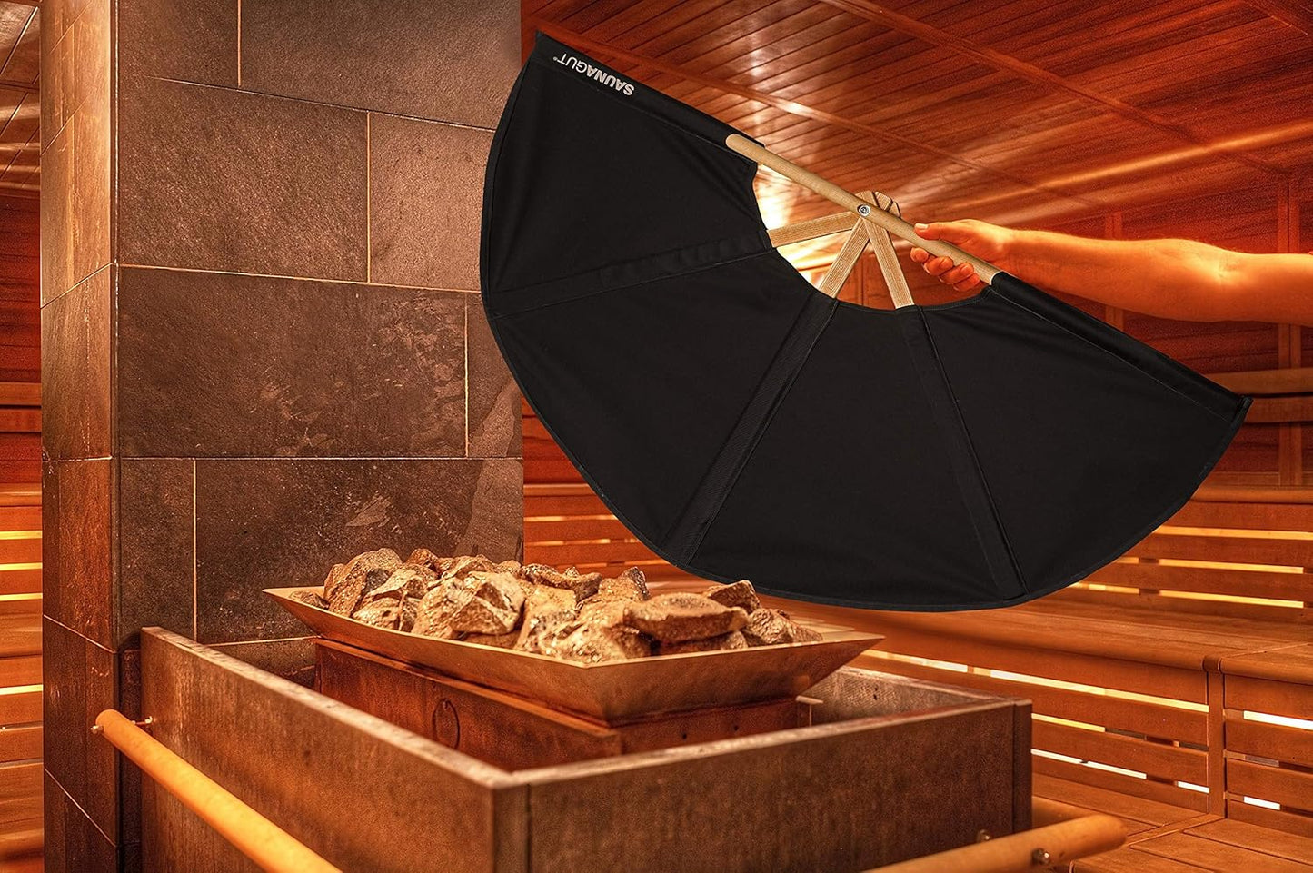 Aufgussfächer Plus Modell, PLUS Schwarz