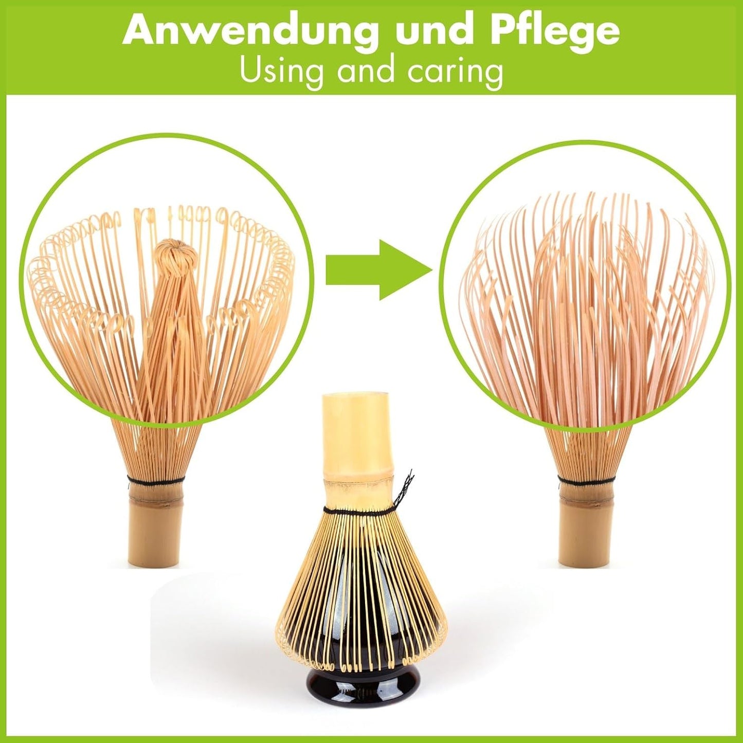 Matcha Tee-Set mit Besen und Schale, Akai 120