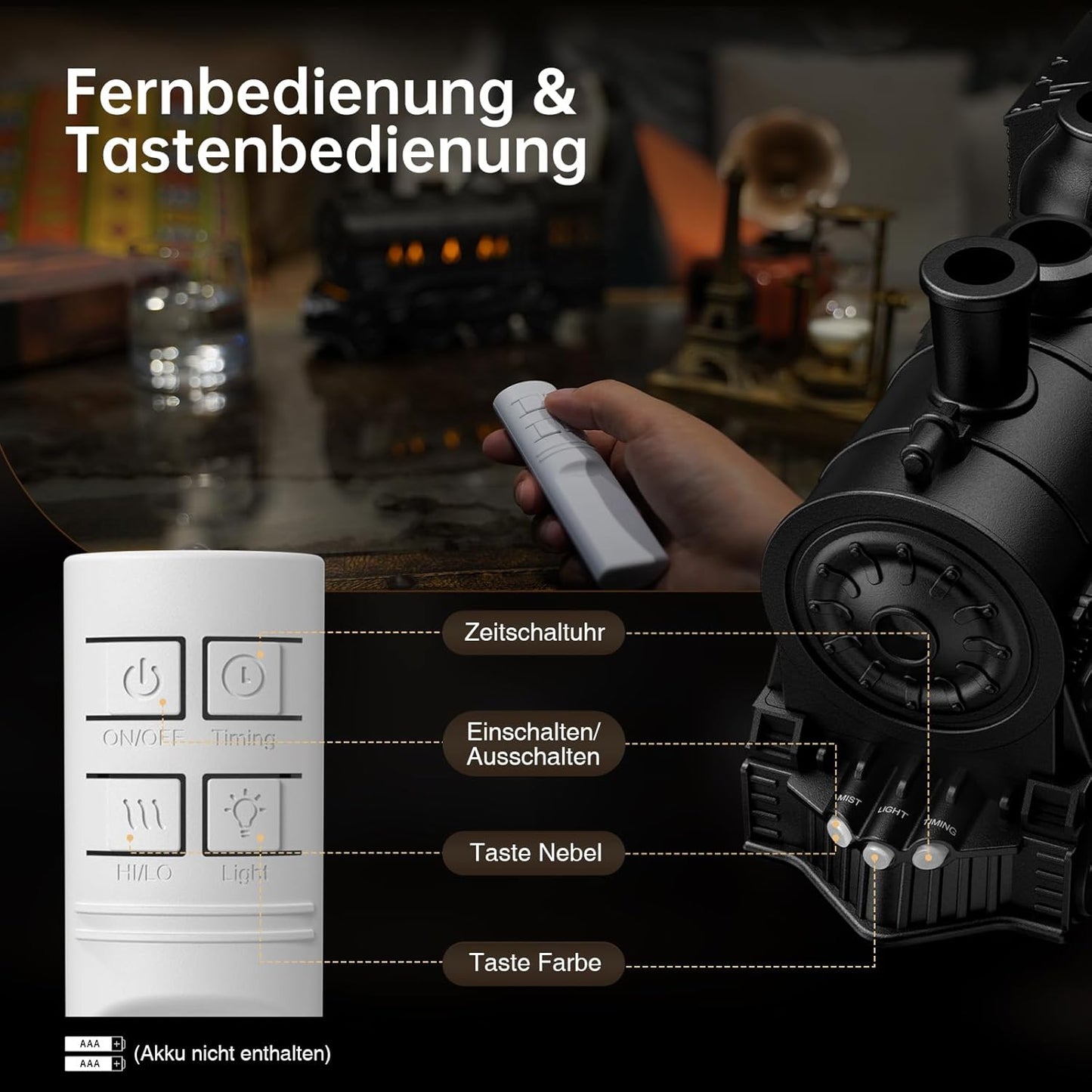 Aroma Diffuser Zug mit Fernbedienung, Zweifarbig, Zug A