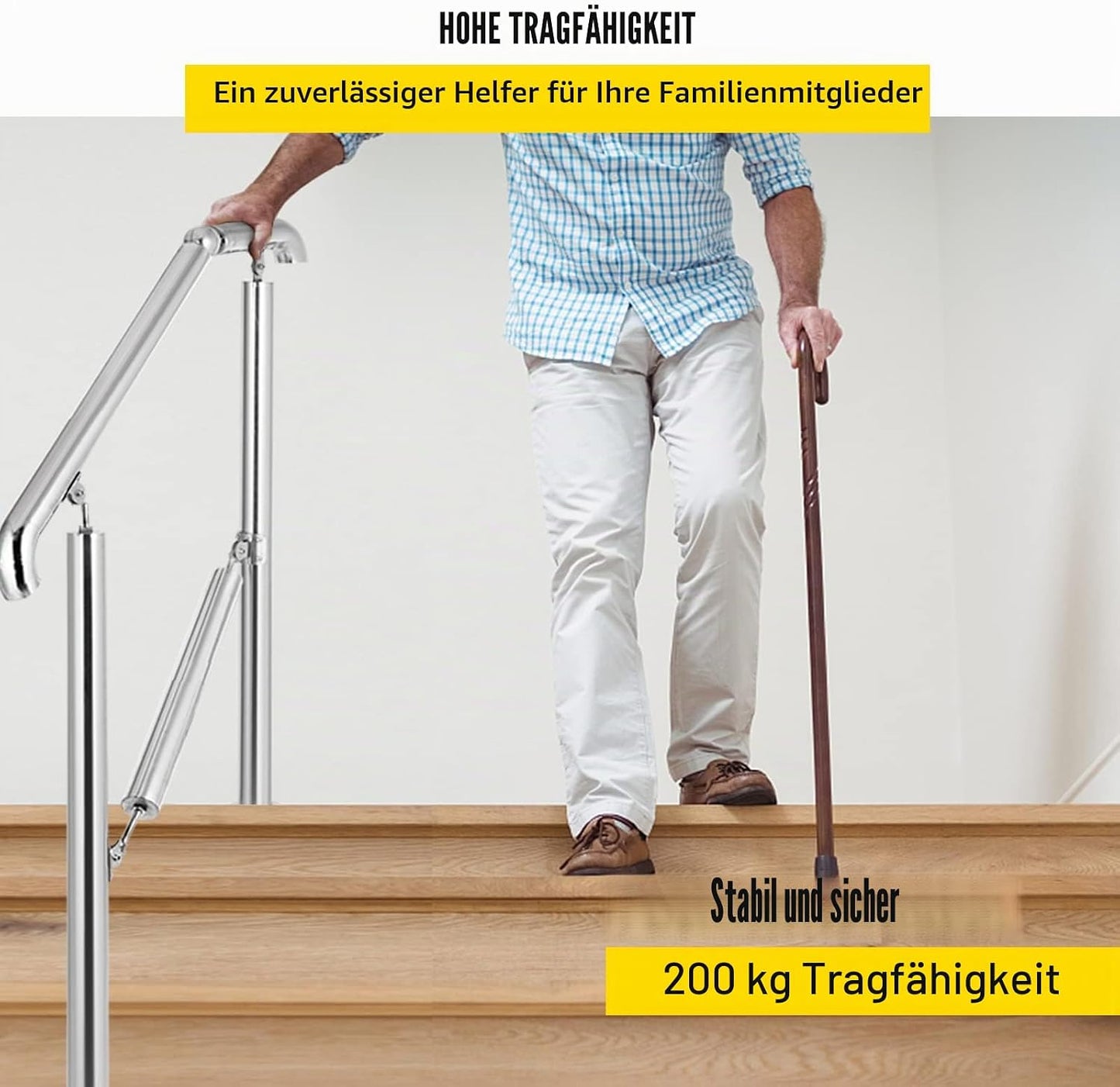 Handlauf für 5 Stufen mit verstellbarem Winkel, 5 Step