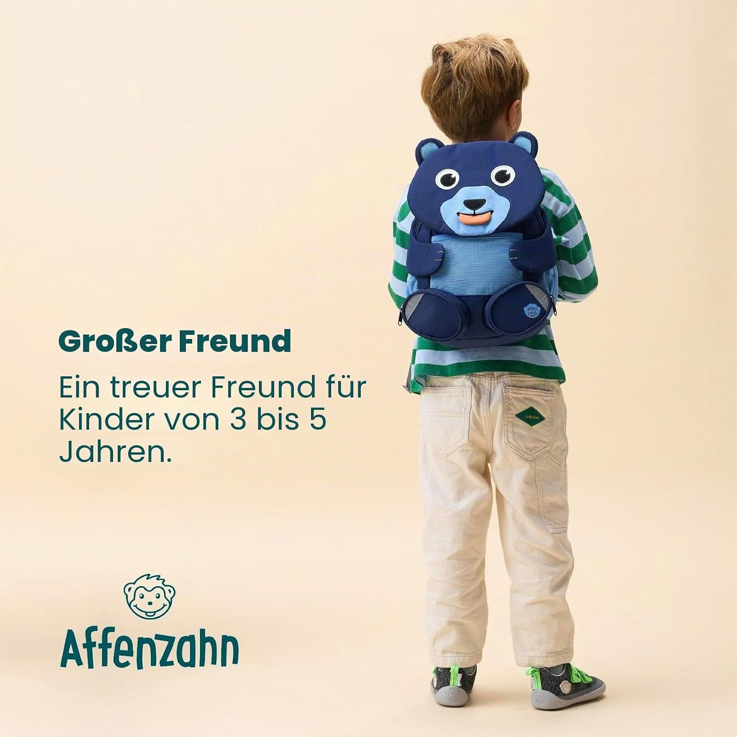 Kindergartenrucksack Grosser Freund, 8 L Bär - Blau