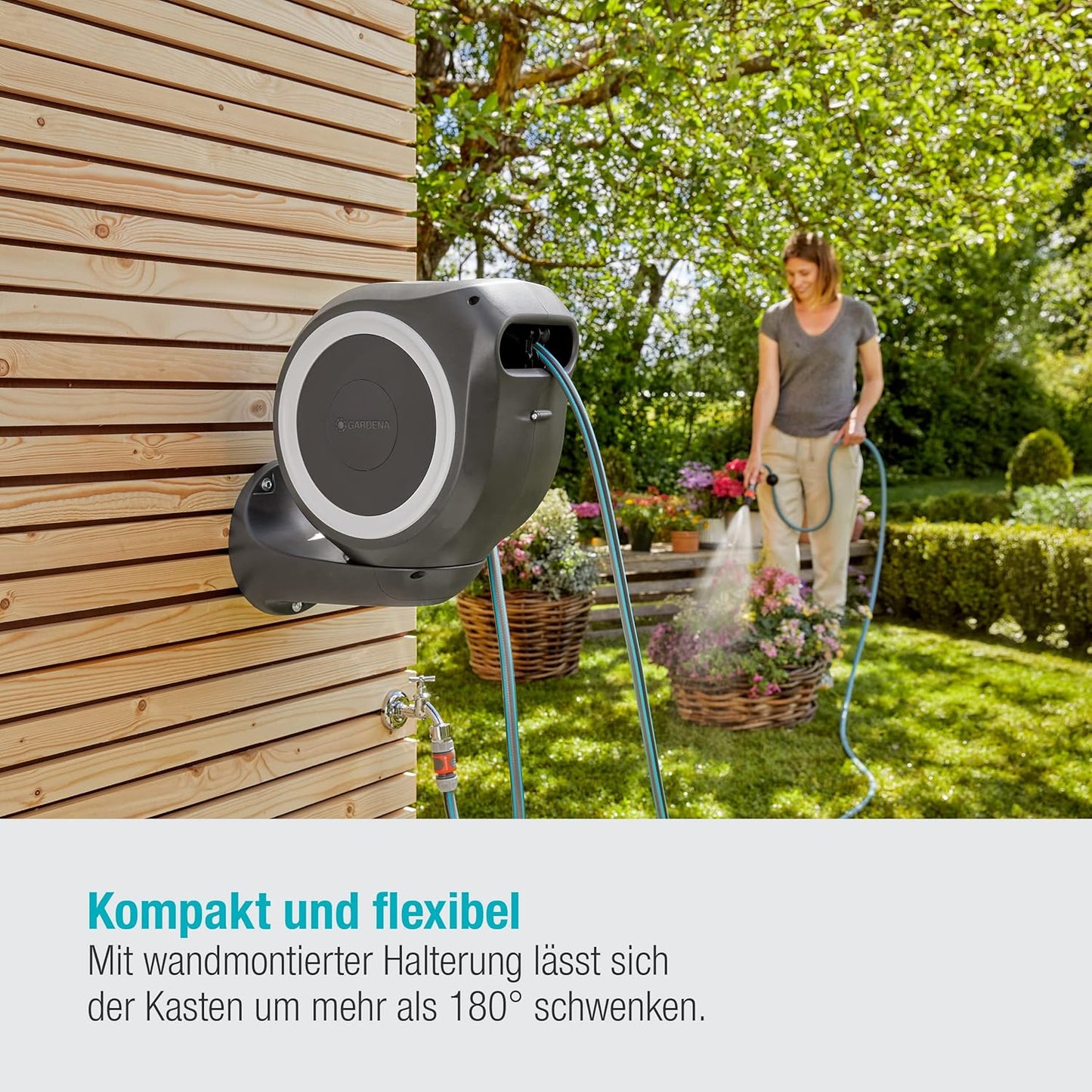 Wand-Schlauchbox RollUp S, Weiss