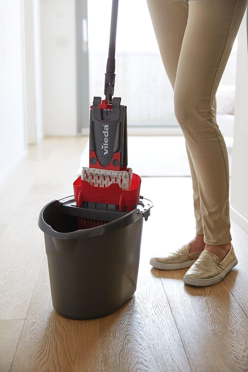 Ultramax 2in1 Bodenwischer Komplett-Set, Ultramax Set + 1 extra Mikrofaser Bezug Standard Grau