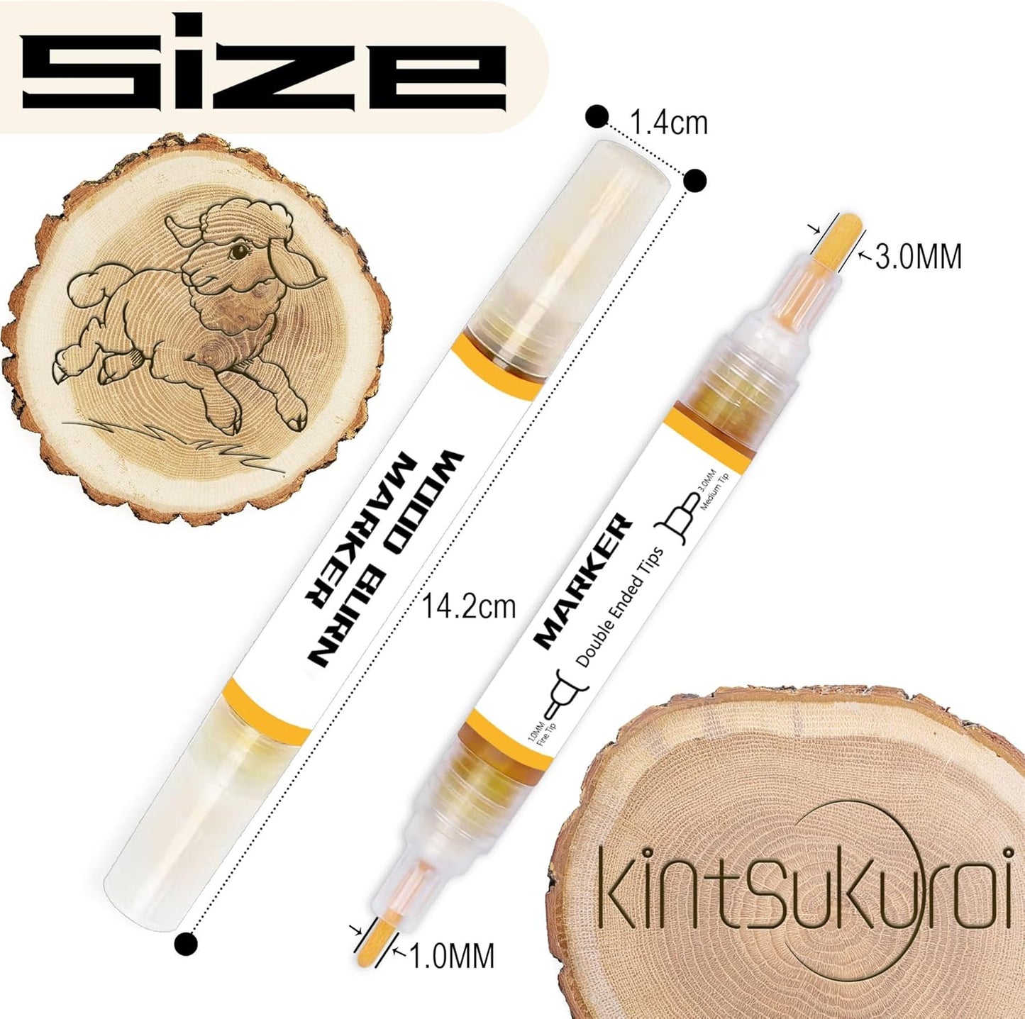Holzverbrennungsmarker-Set, 2 Stück
