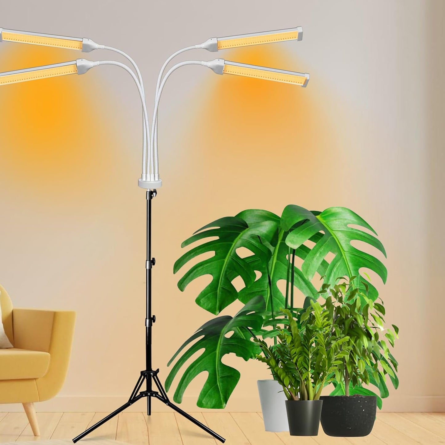 LED-Pflanzenlampe mit Ständer und Zeitschaltuhr, 420 LEDs Stand