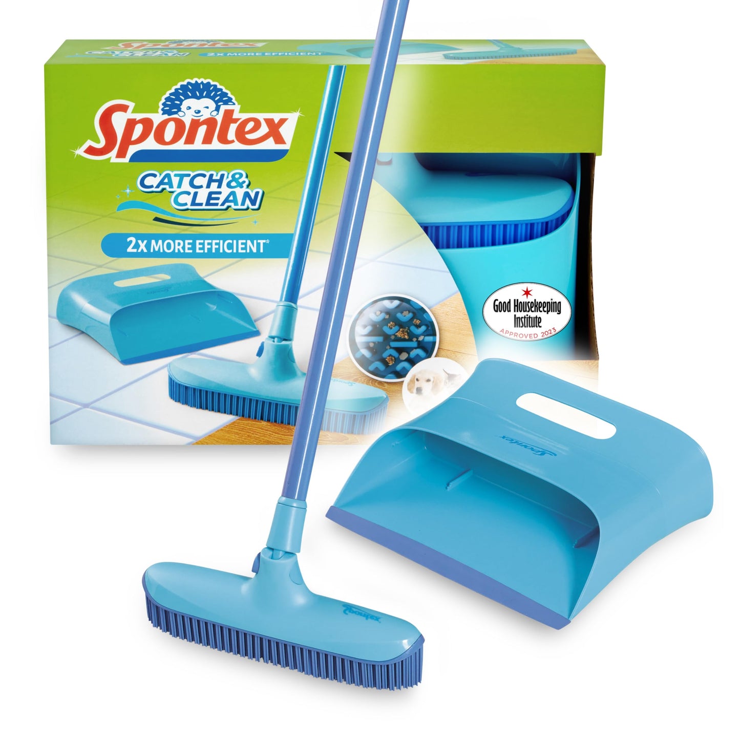 Catch & Clean Compact Set mit Gummibesen und Kehrblech, Catch & Clean Compact