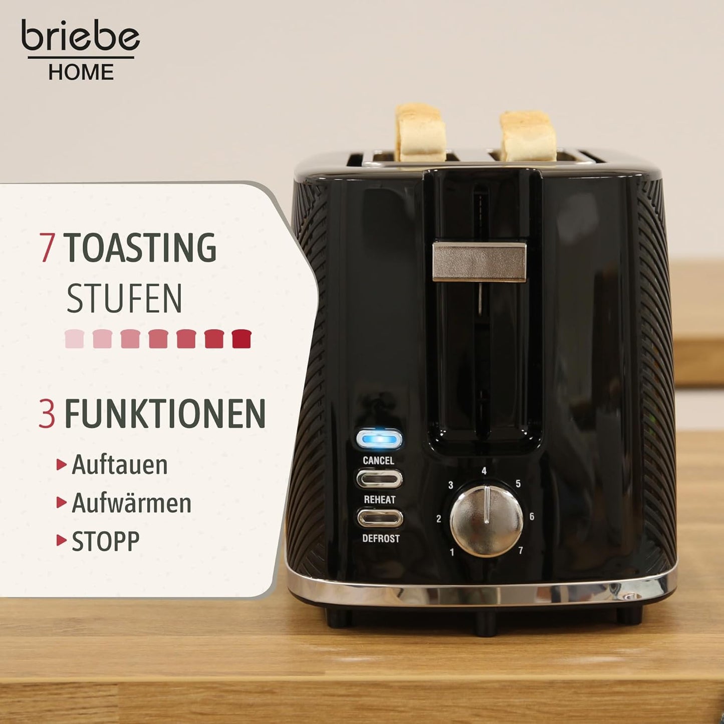 Frühstückspaket Elegance: Toaster & Wasserkocher Set, Schwarz