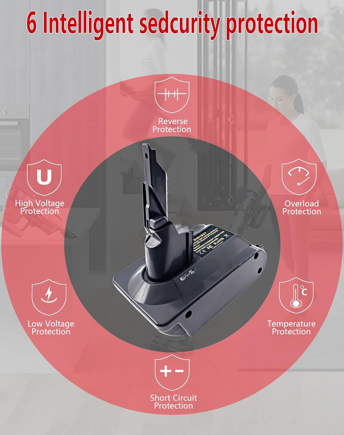 Adapter EIN18V7 für Einhell 18V Akku auf Dyson V7 Staubsauger, EIN18V7
