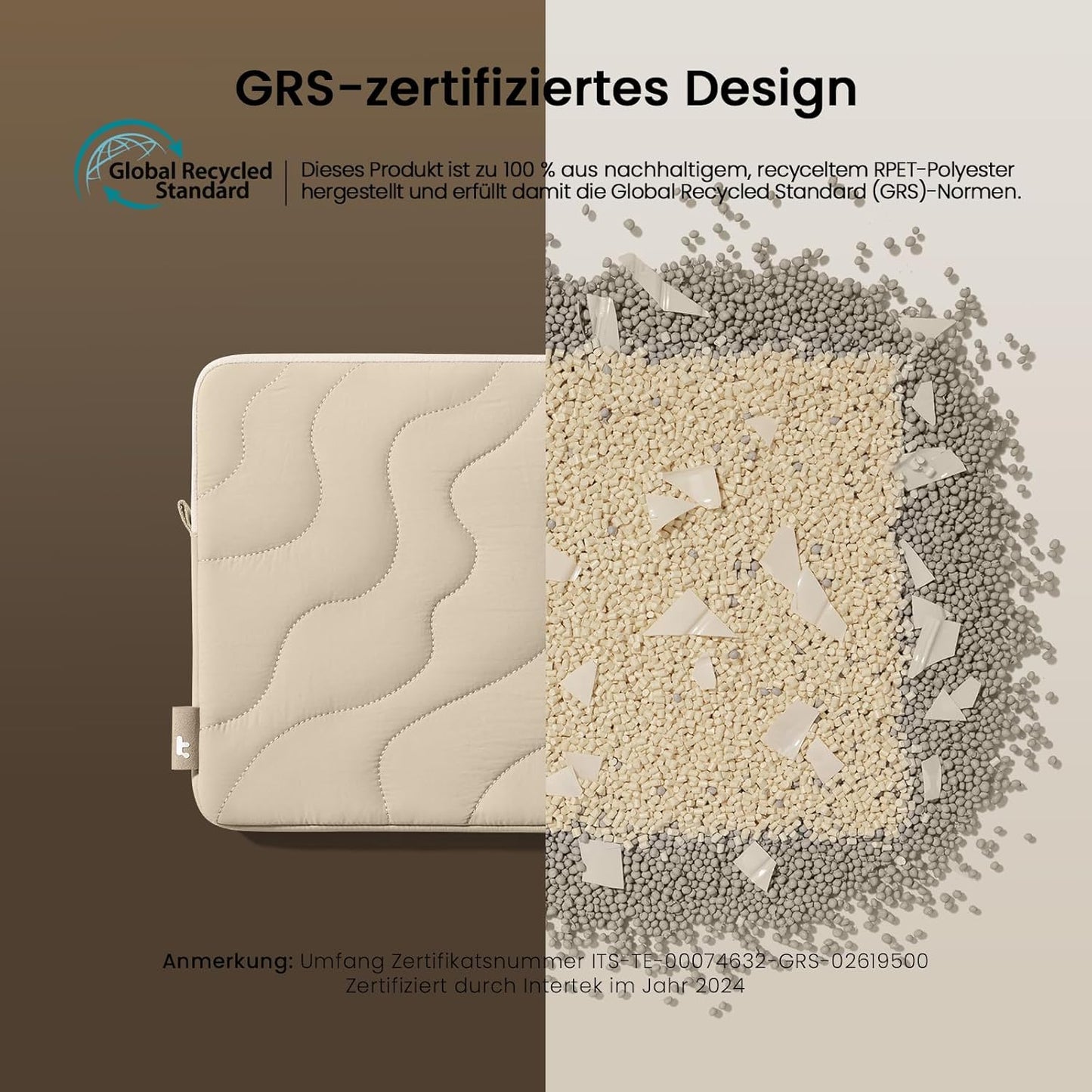 Gesteppte Laptop-Schutzhülle Terra-A27, Dünenschatten 13 Zoll für MacBook Air/Pro