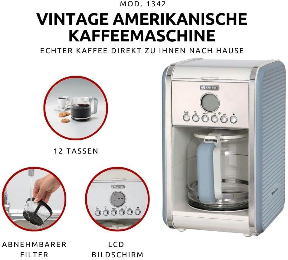 Retro Filterkaffeemaschine, Hellblau