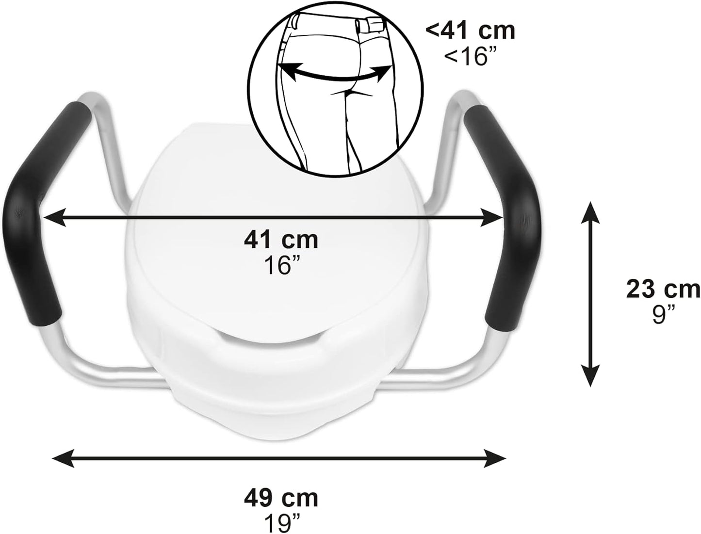 Toilettensitzerhöhung mit Armlehnen
