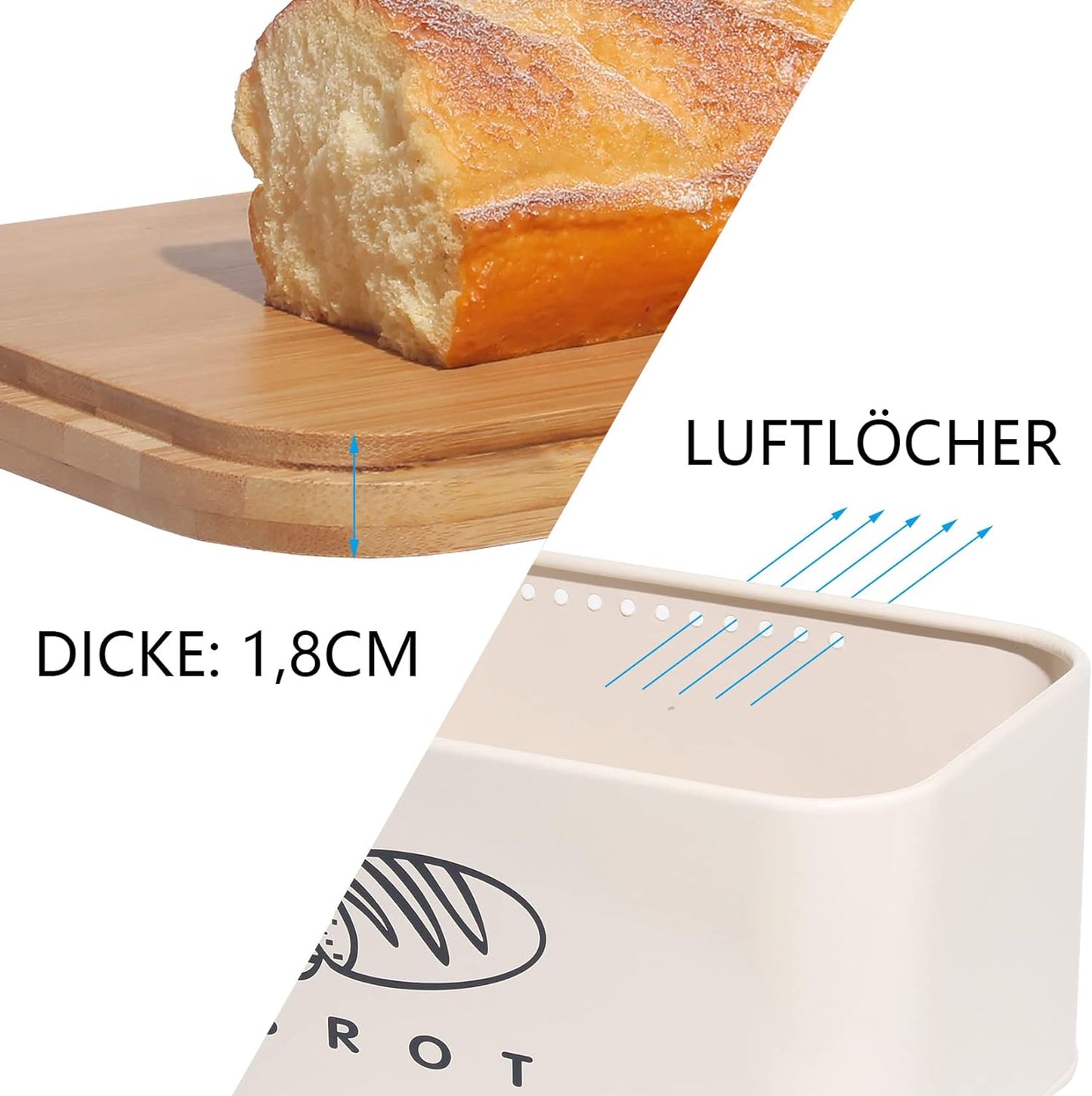 Brotkasten, Beige-30cm