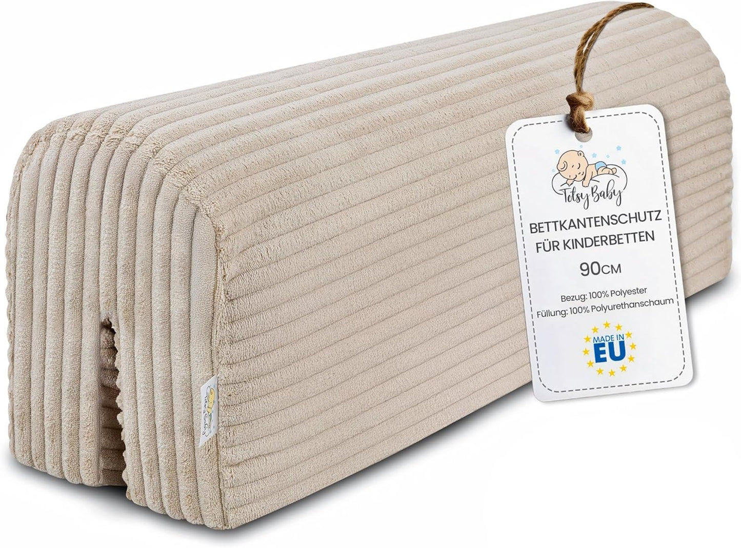 Bettkantenschutz für Kinderbetten, Beige B 90 cm