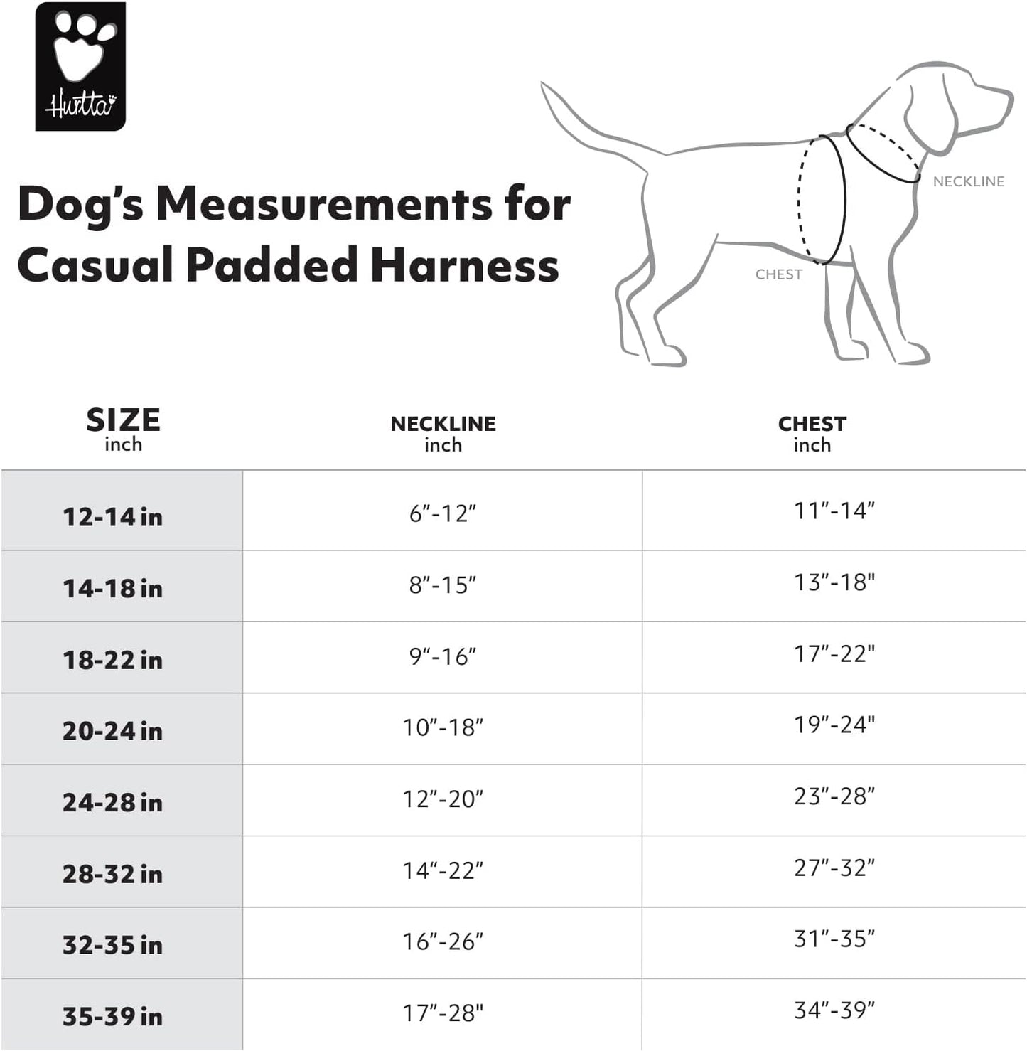 Gepolstertes Hundegeschirr, Fluss 32-35"