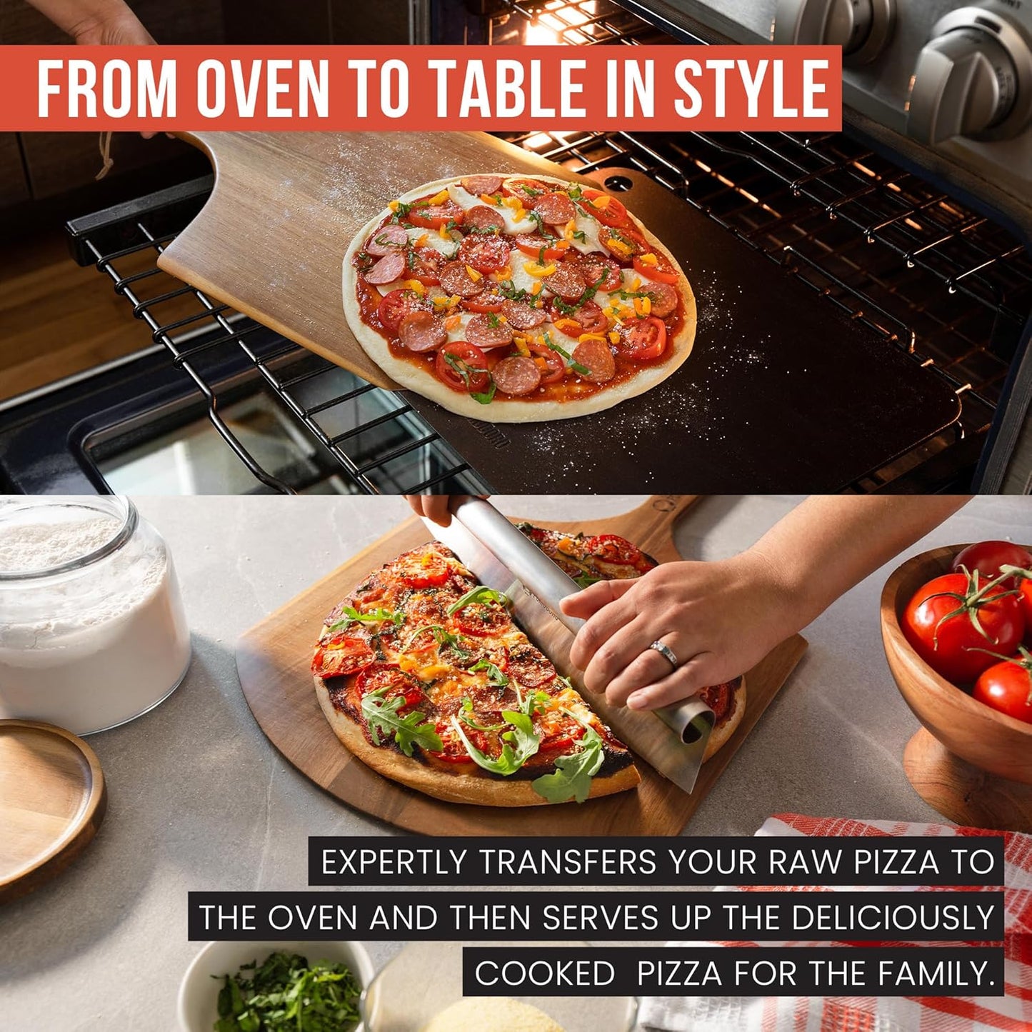 Pizzaschieber mit langem Griff, 35,5 cm