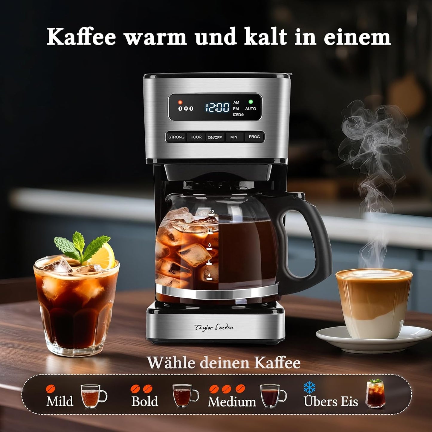 Filterkaffeemaschine mit Eiskaffee-Modus