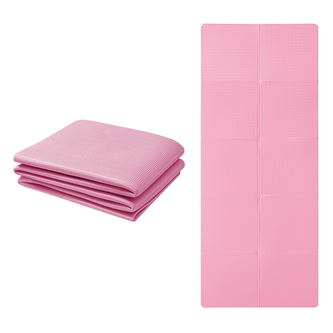 Klappbare Yogamatte, Rosa 183*61*0.6cm