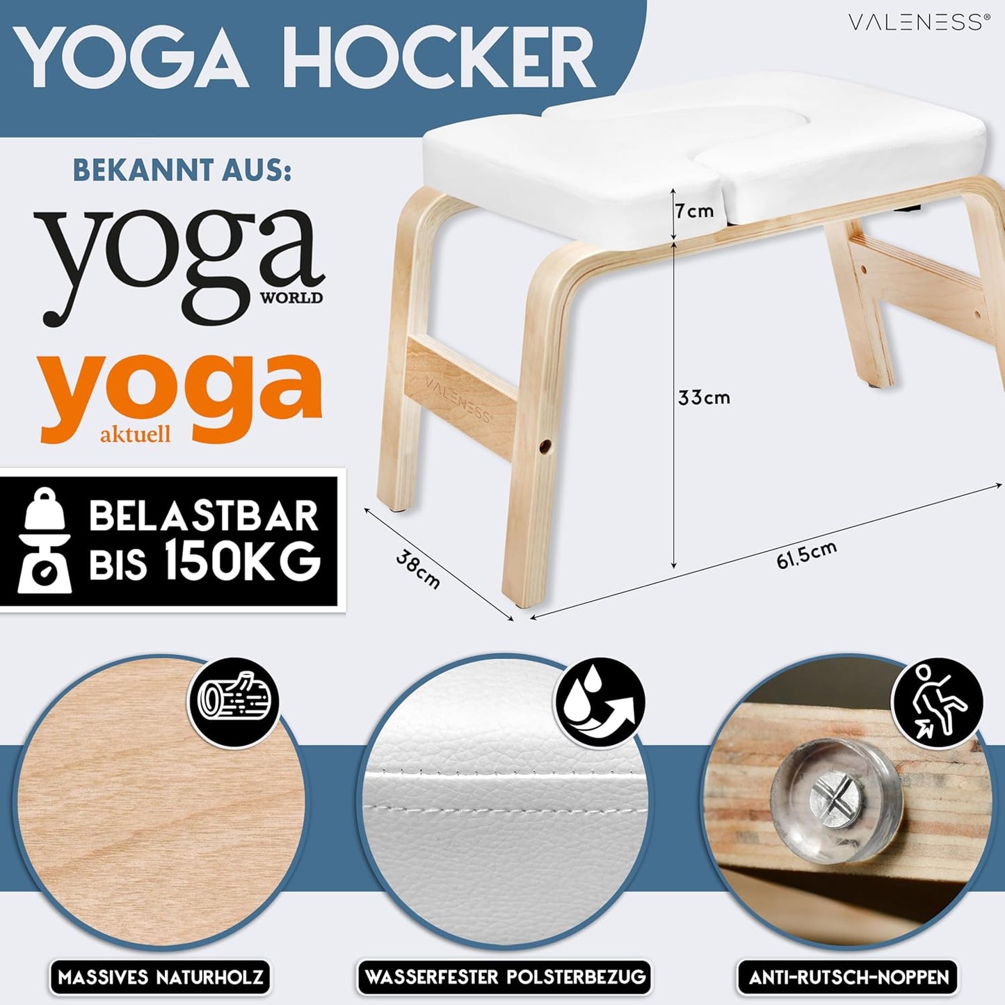 Yoga Kopfstandhocker, Weiß