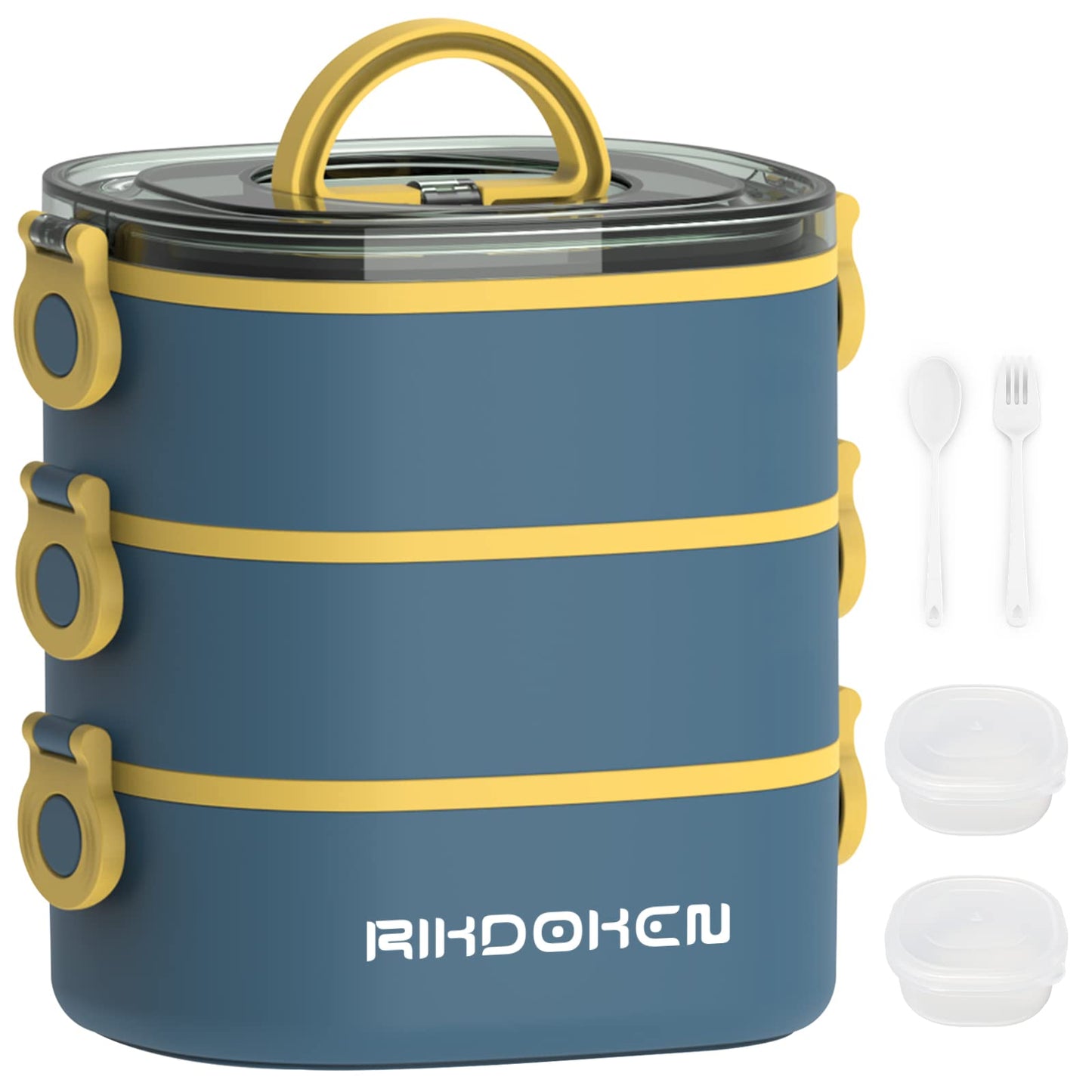 Stapelbare Bento Lunchbox (3-lagig, 2.6 l), Blau
