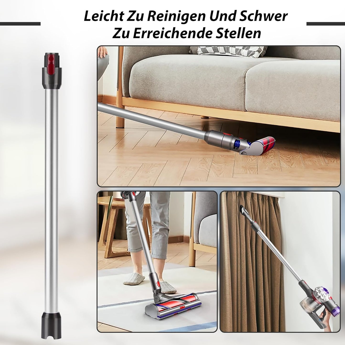 Teleskop-Verlängerungsrohr für Dyson, Silber
