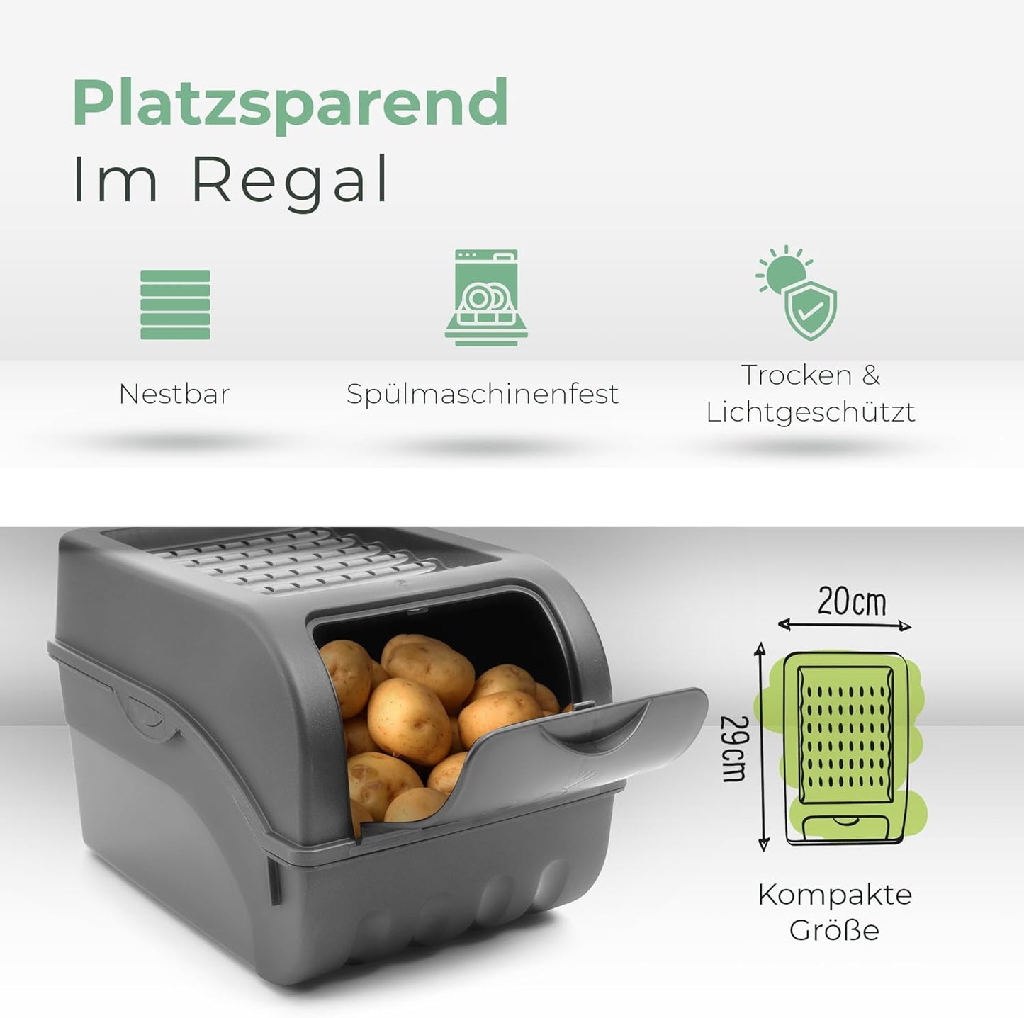2er-Set stapelbare Zwiebelbox, 3,5 Liter