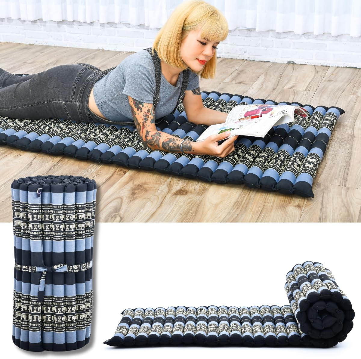 Rollbare Bodenmatratze, M: 190x70 cm Sf15 - Blau
