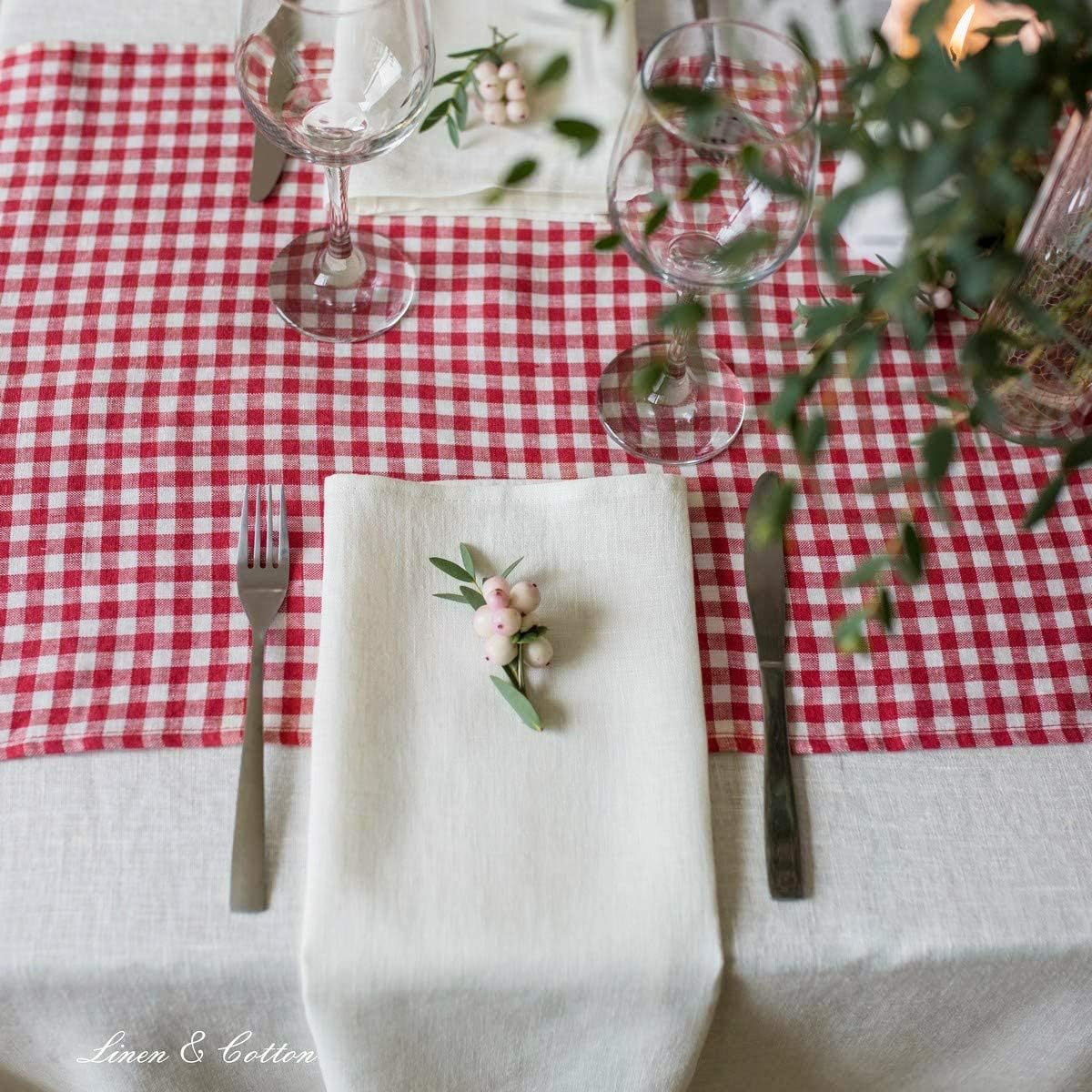 4-teiliges Stoffservietten-Set Hygge, Ecru Weiß Servietten - 32 x 32cm
