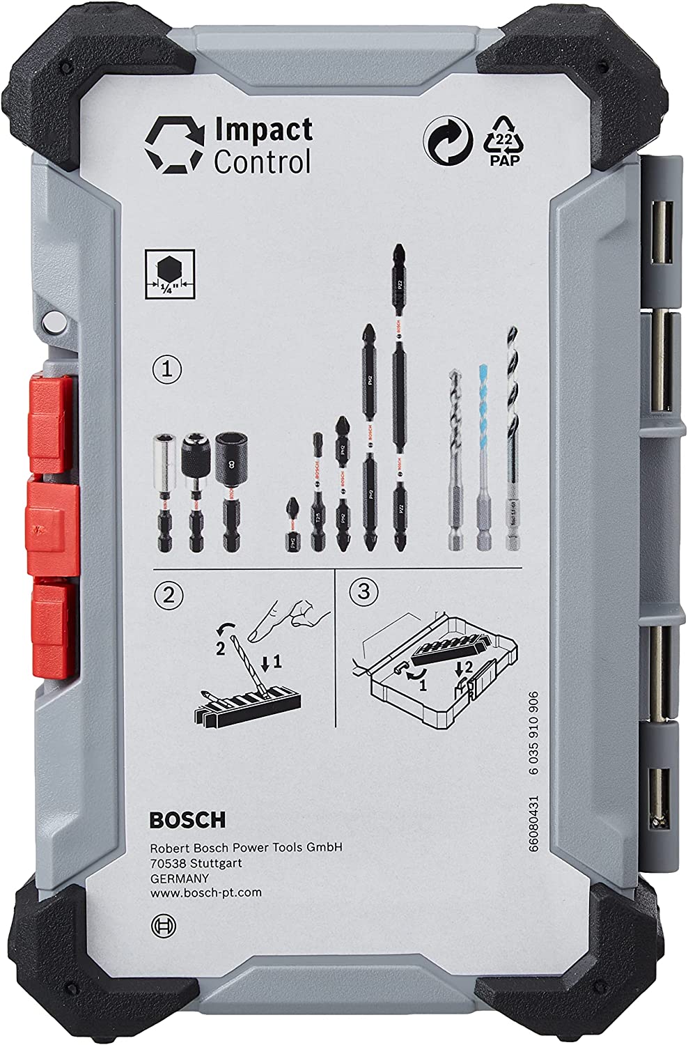 Impact Control-Schrauberbit-Set m. Mehrzweckbohrern, 1/4", 35-teilig, Bohrer- & Bit-Satz, 1 35tlg. inkl. MultiConstruction Bohrer Alte Version