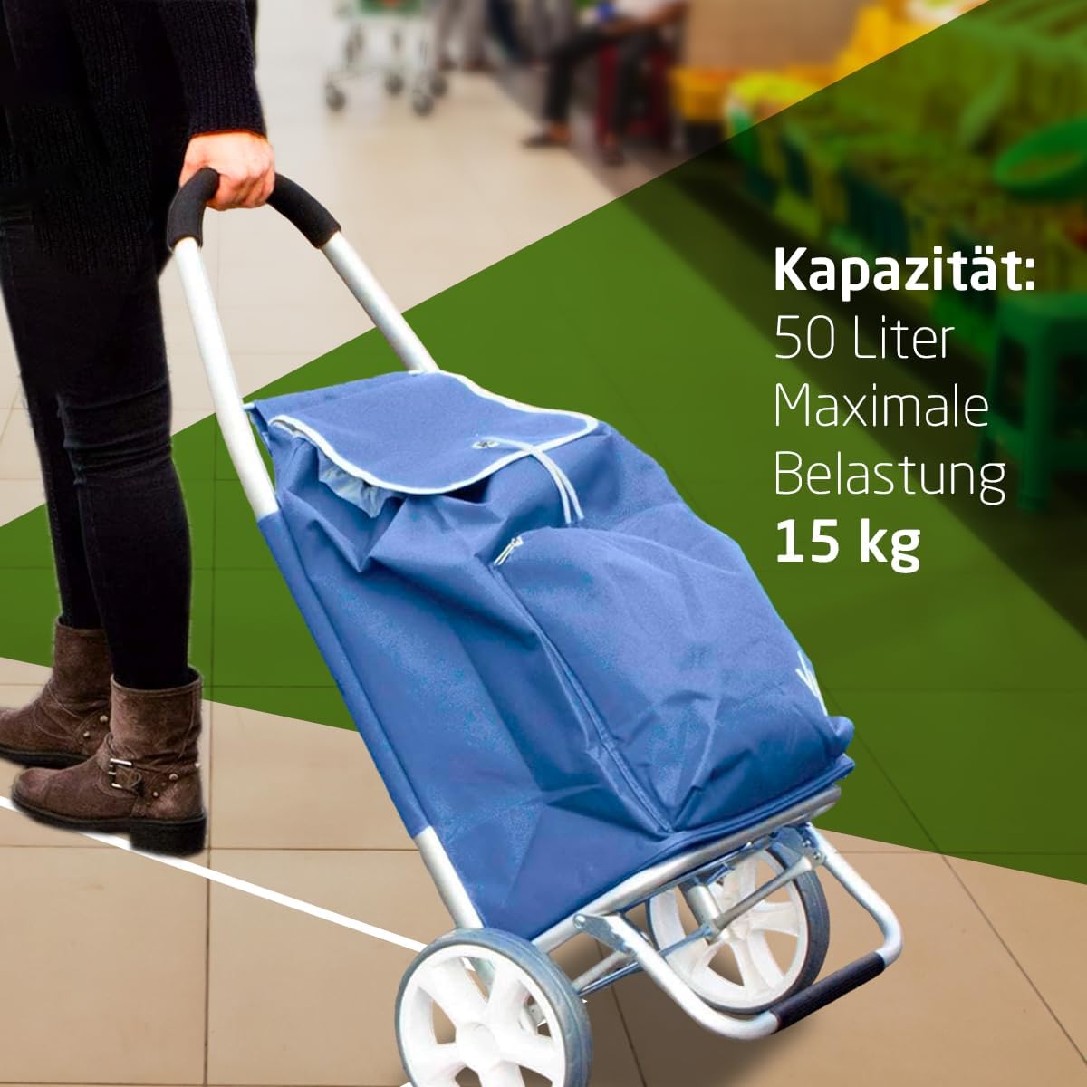 Einkaufstrolley mit Thermofunktion, Blau