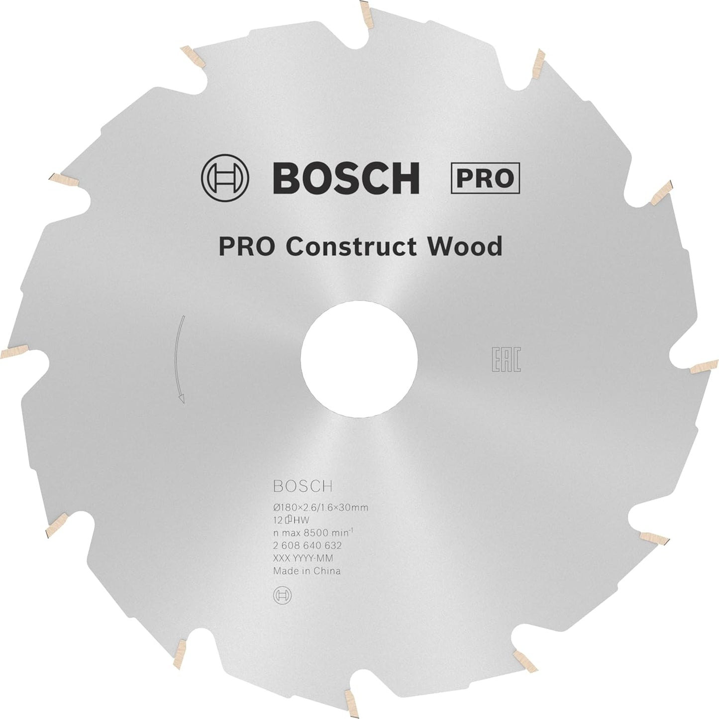 PRO Construction Kreissägeblatt für Bauholz (180 mm), 180 x 2.6/1.6 x 30 mm