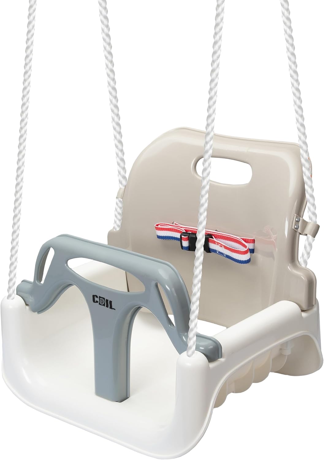 3-in-1 Kinderschaukel mit Rückenlehne, Beige