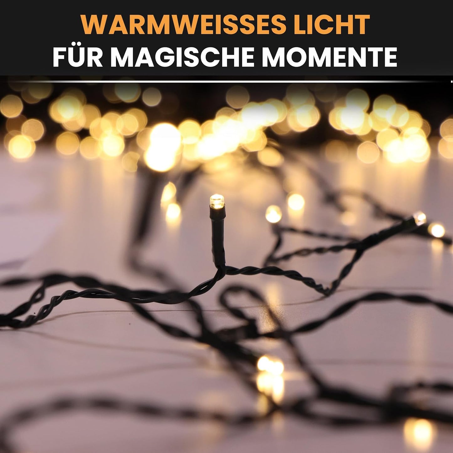 Weihnachtsbaum-Lichterkette mit Timer, für Weihnachtsbäume von 2 bis 2,2 m