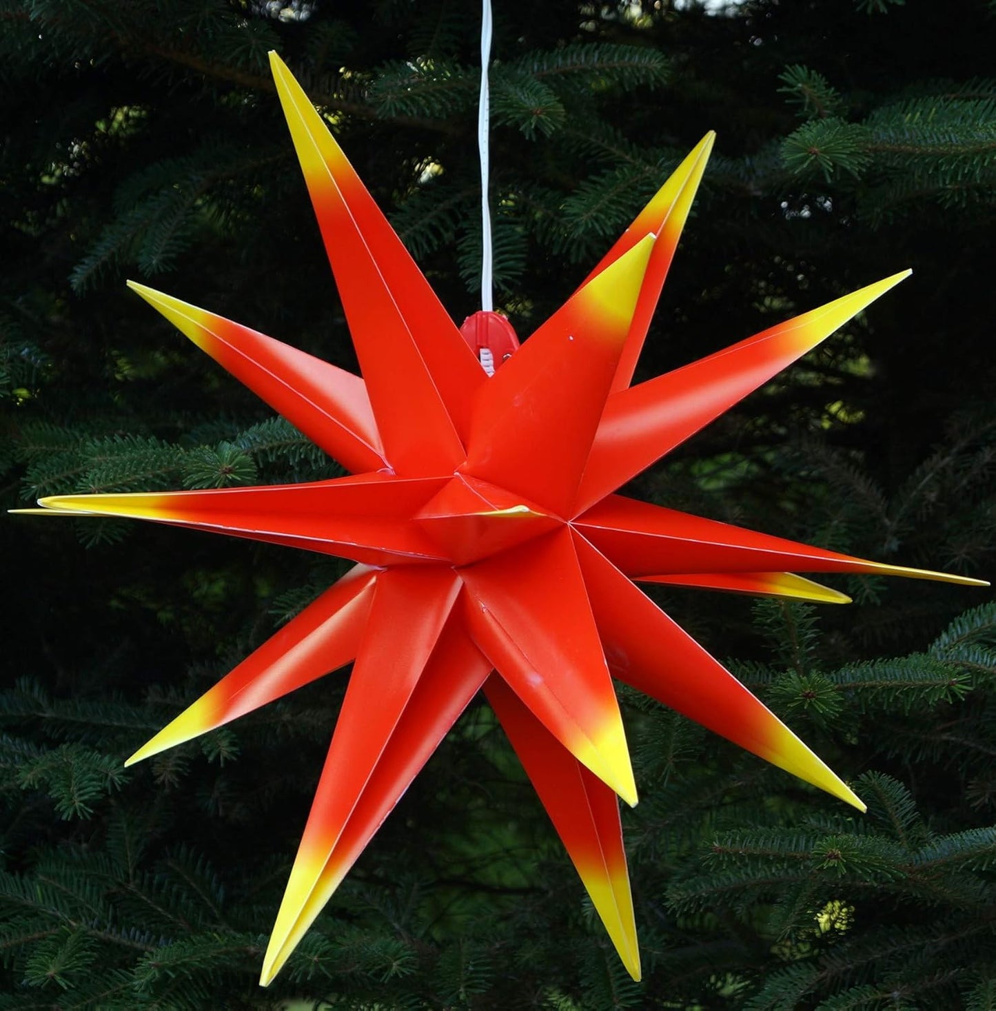 3D Weihnachtsstern mit LED, Ø 55 Cm Trafo Rot/Gelb