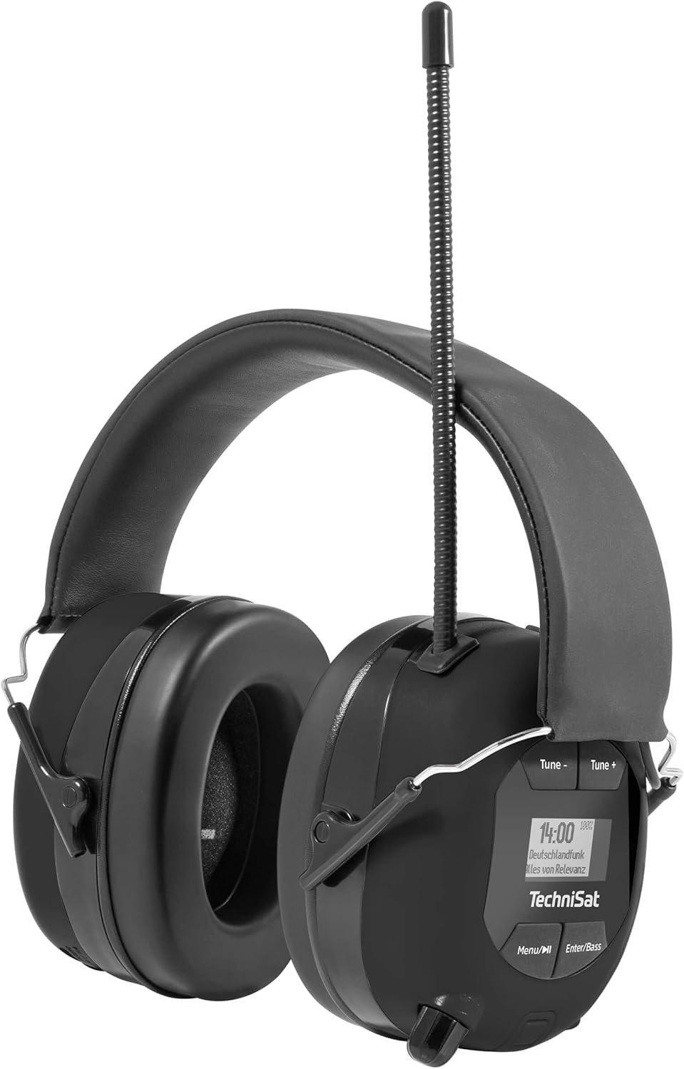 Kabelloser DAB+ Bluetooth-Kopfhörer mit Mikrofon, Schwarz