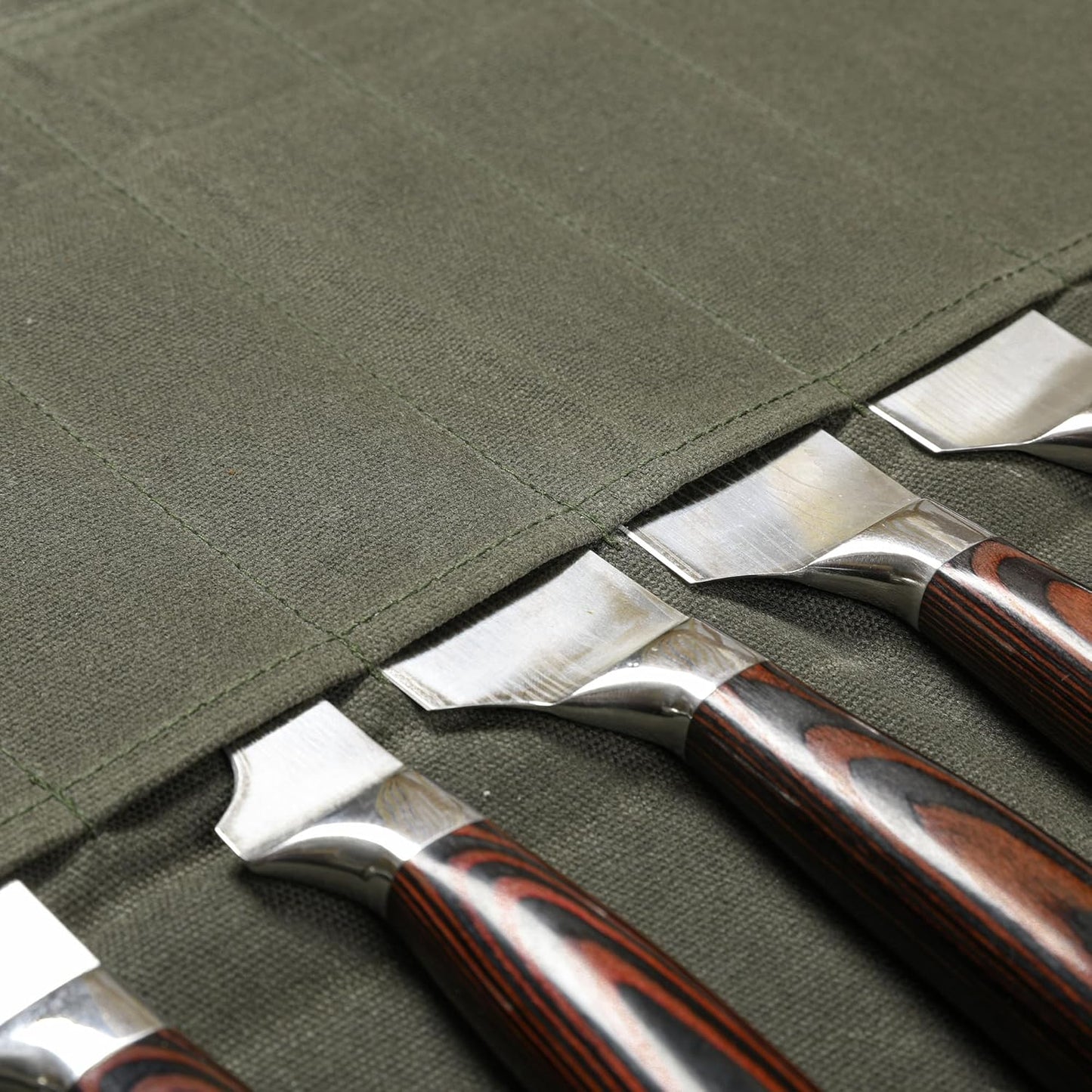 Messer-Rolltasche, Armeegrün