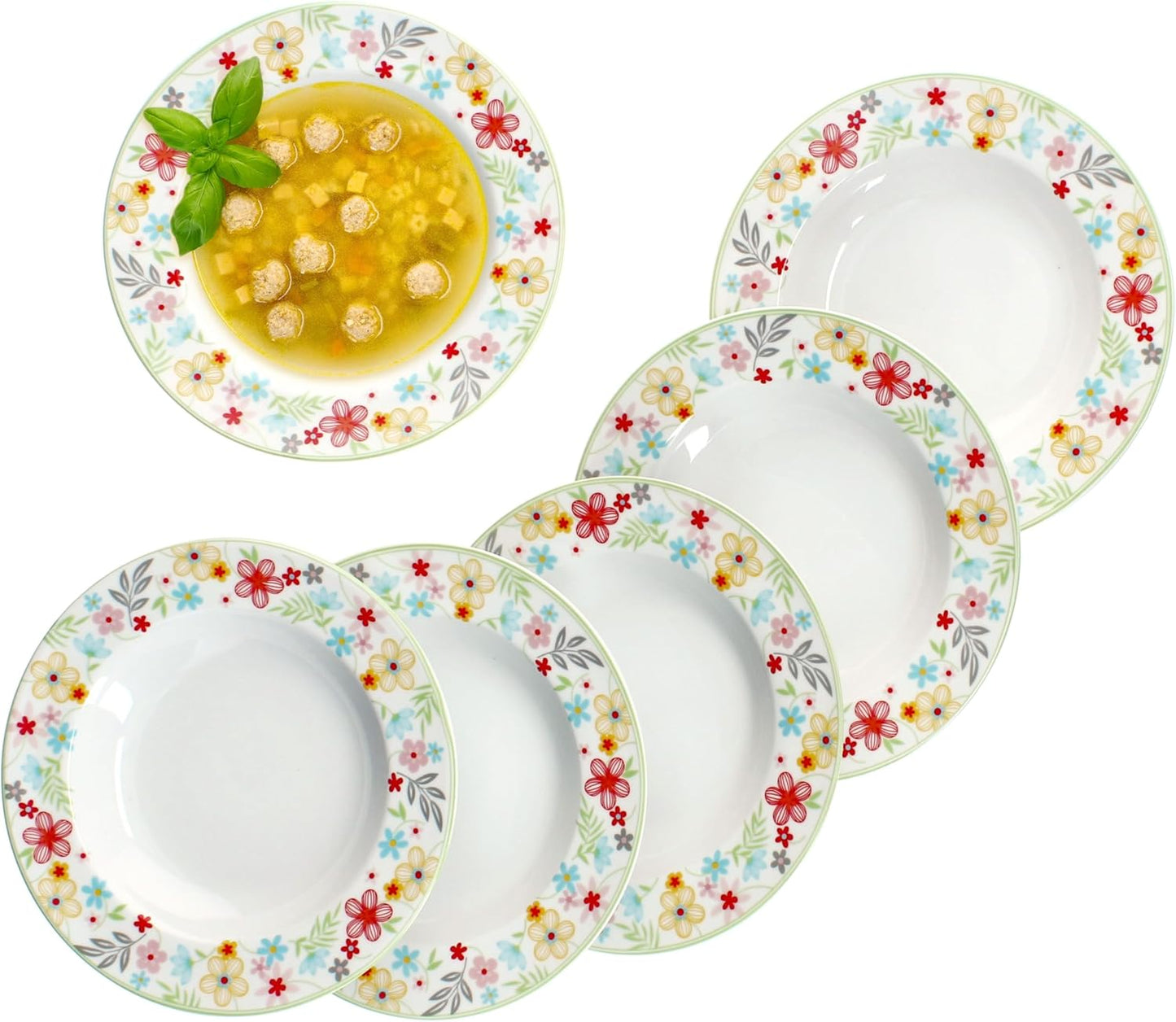 Blümchen Suppenteller-Set, Suppenteller