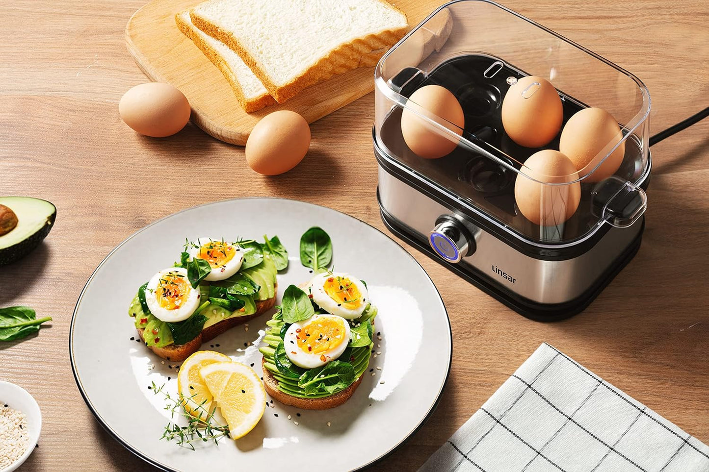 Eierkocher, Härtegrad wählbar, 6 Eier