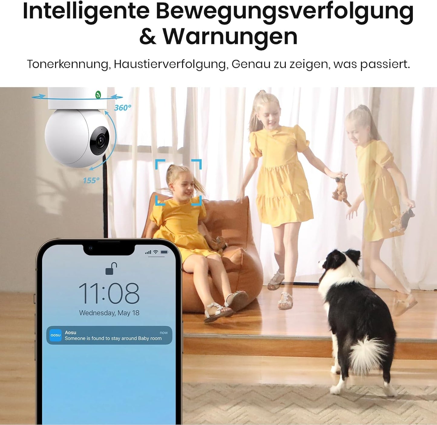 2K Innenkamera mit Bewegungsmelder (2 Stück), 3MP - 2 Stück