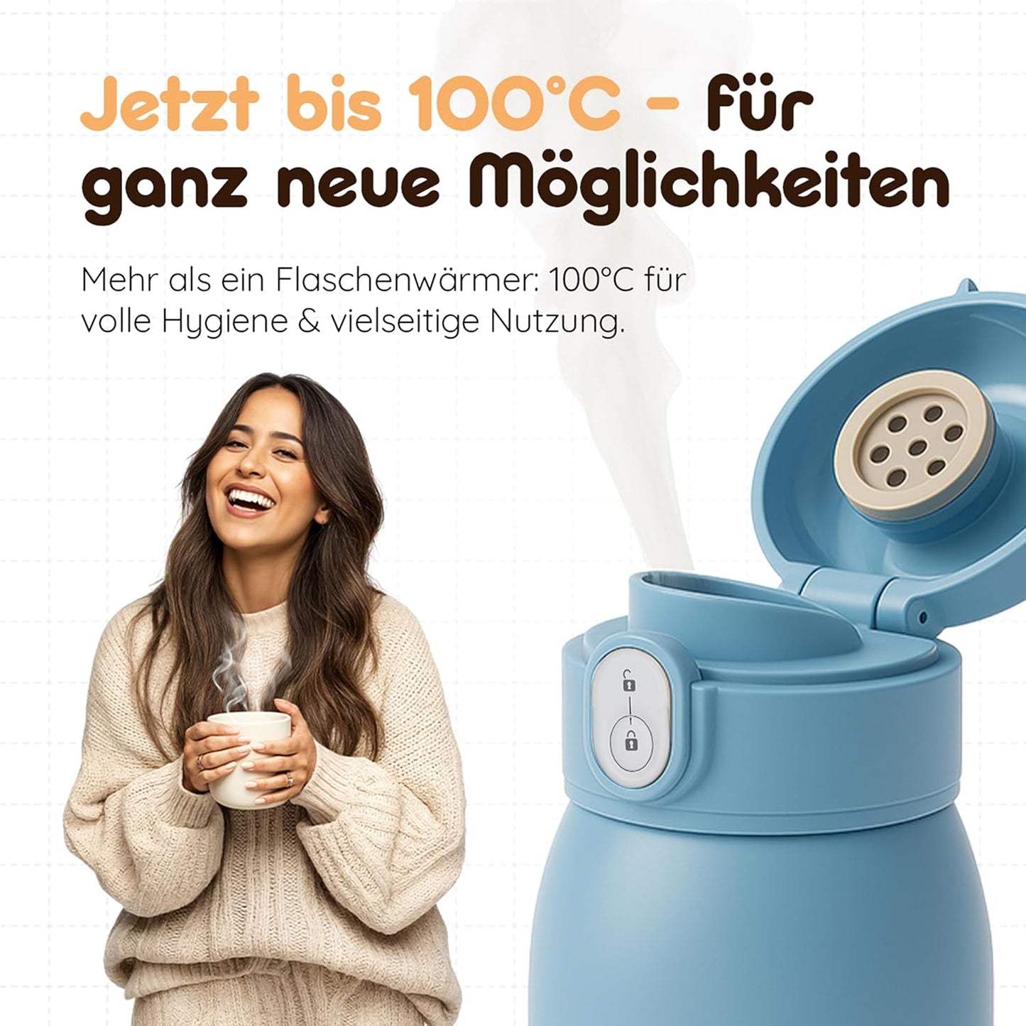 Babyflaschenwärmer & Sterilisator, Beige LUX MOM KIT