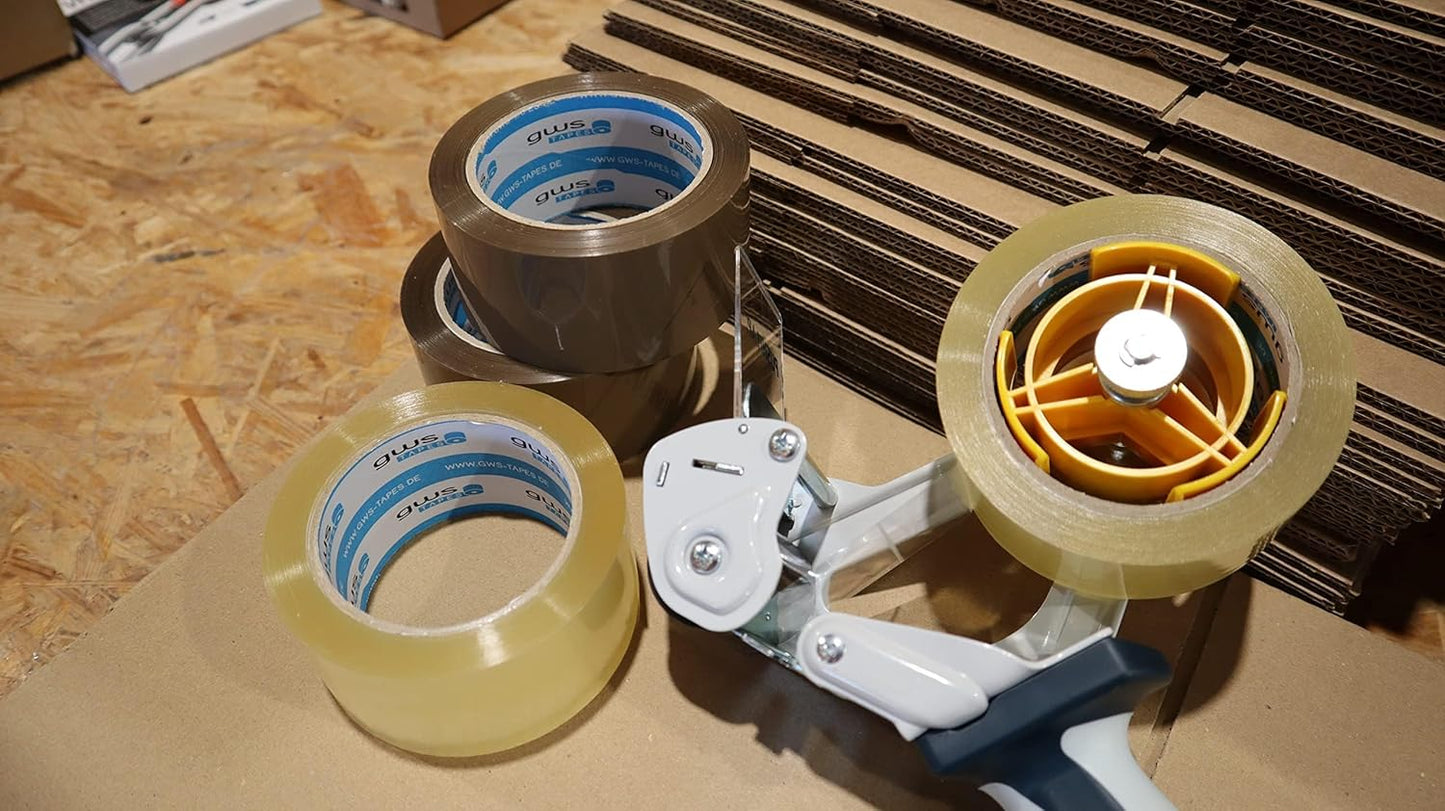Verpackungs-Set mit Abroller & Klebeband, 2 Lager/-Industrie Abroller 01 - Transparent