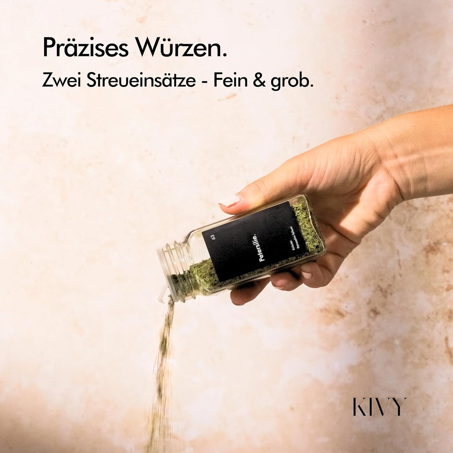 24er-Set Gewürzgläser mit Streueinsatz, Schwarze Gewürzgläser