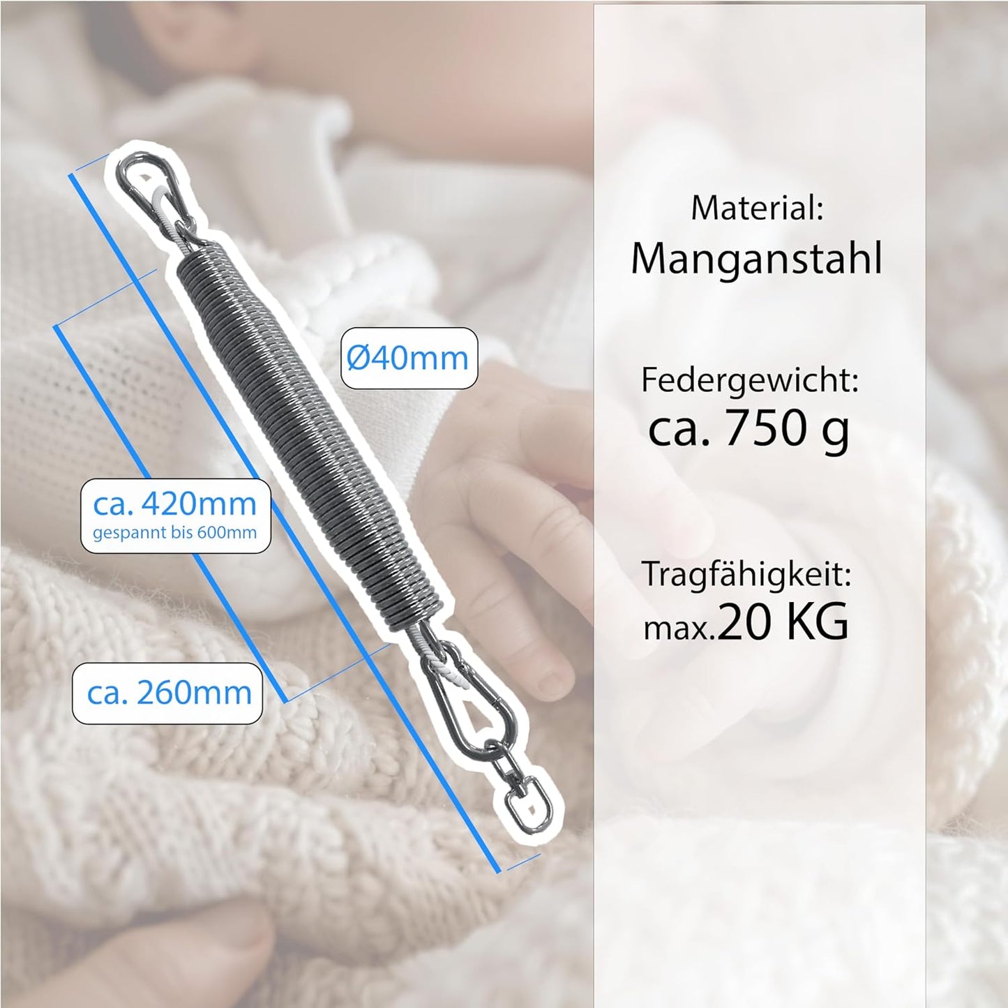 Schwingfeder-Set für Babywiege und Hängematte