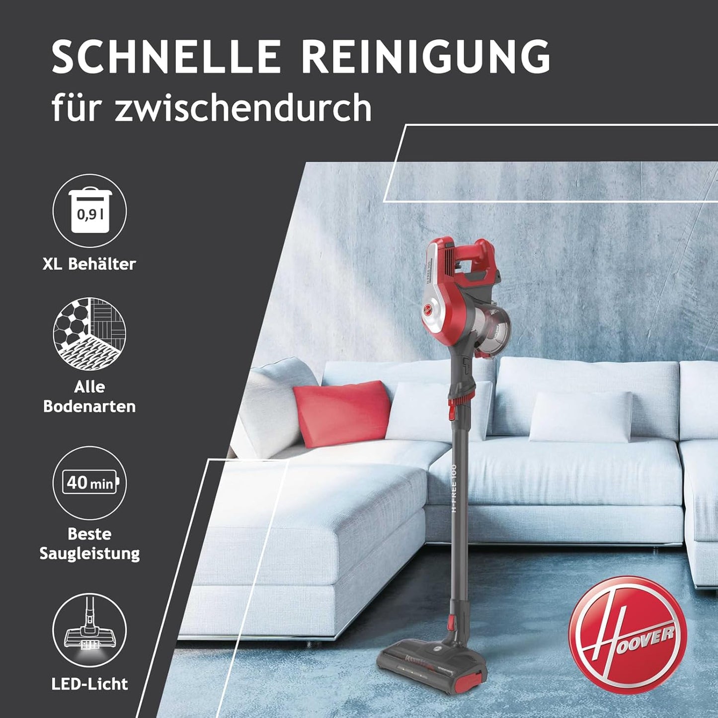 Kabelloser Akkustaubsauger H-Free 100 Home, Home
