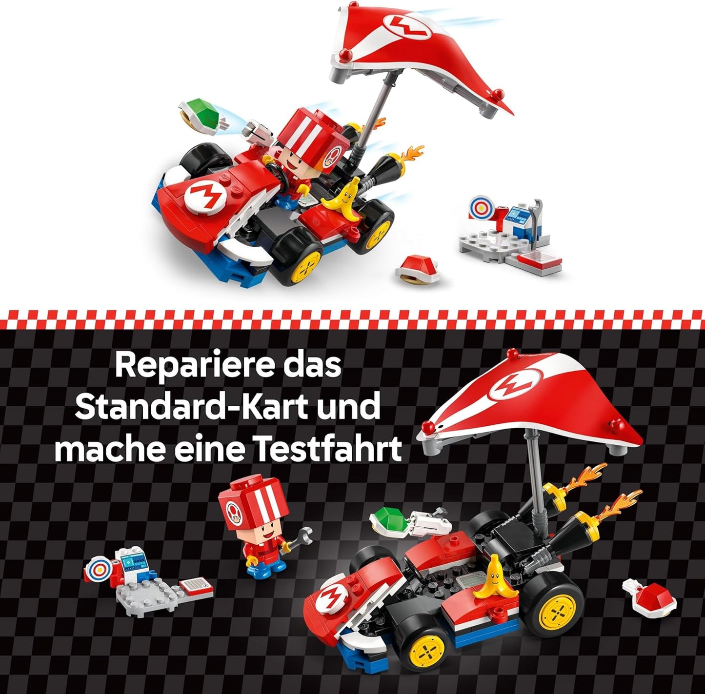 Mario Kart Standard-Kart mit Toad Figur