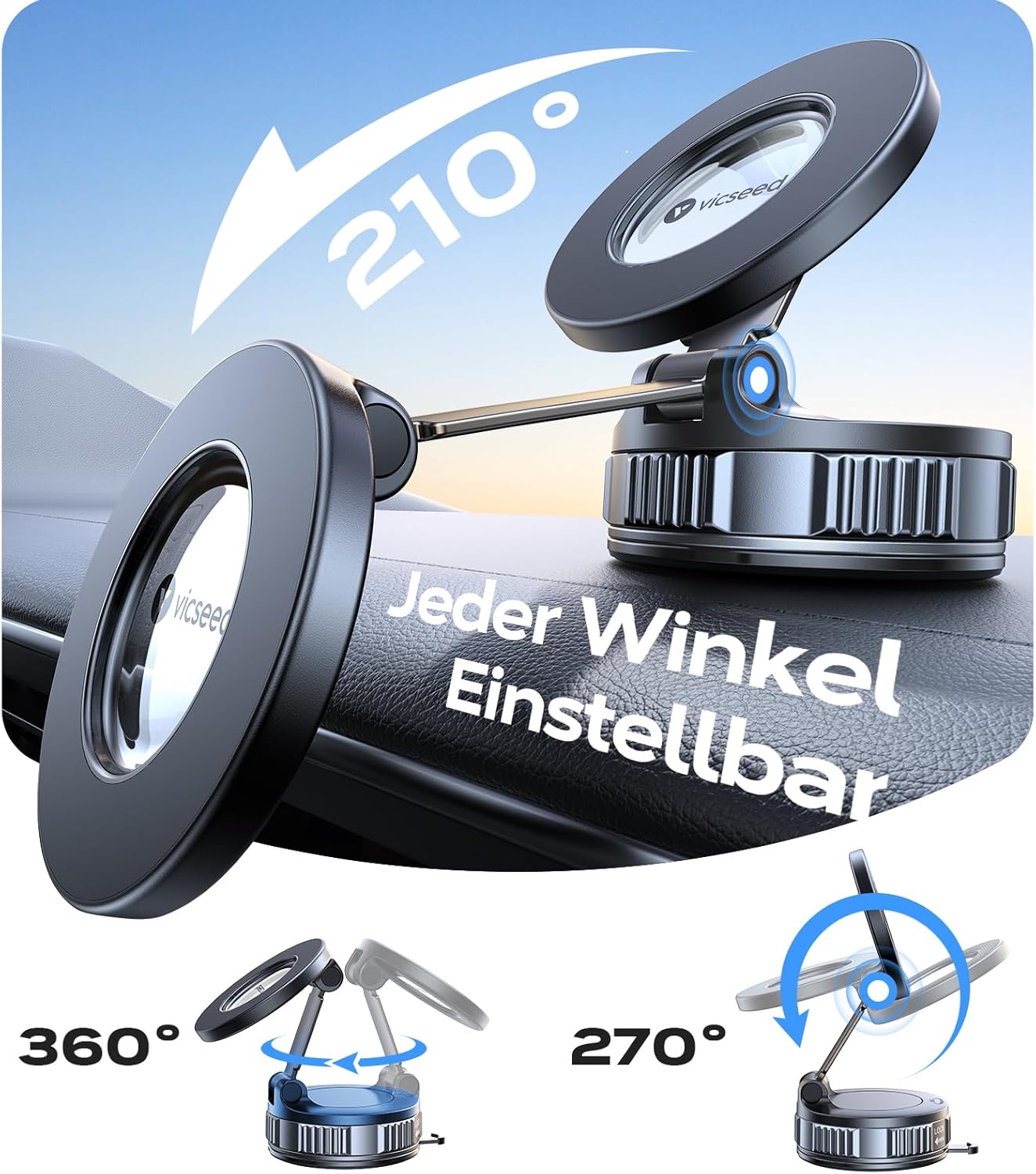 Magnetische Auto-Handyhalterung mit 360° Drehung