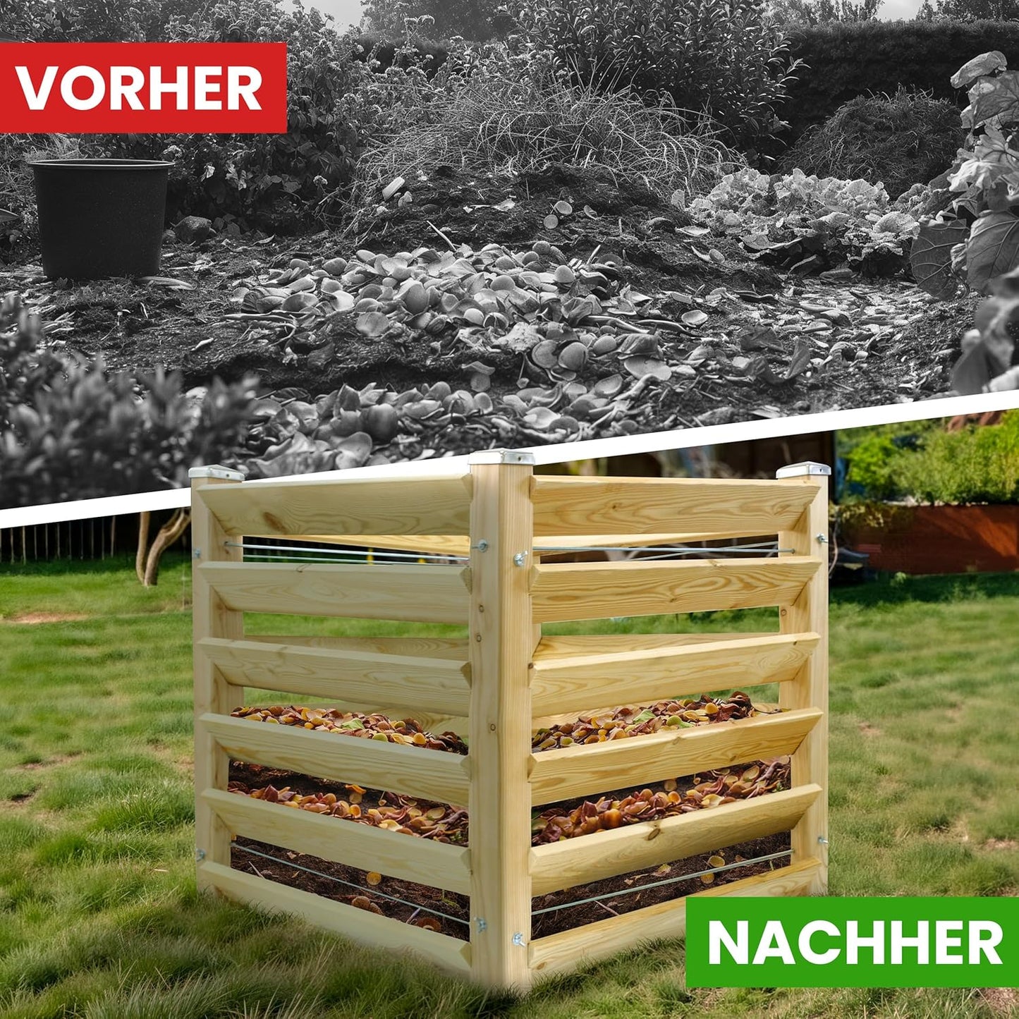 Komposter (100 x 100 x 80 cm), ca. 100x100 cm Höhe 80 cm