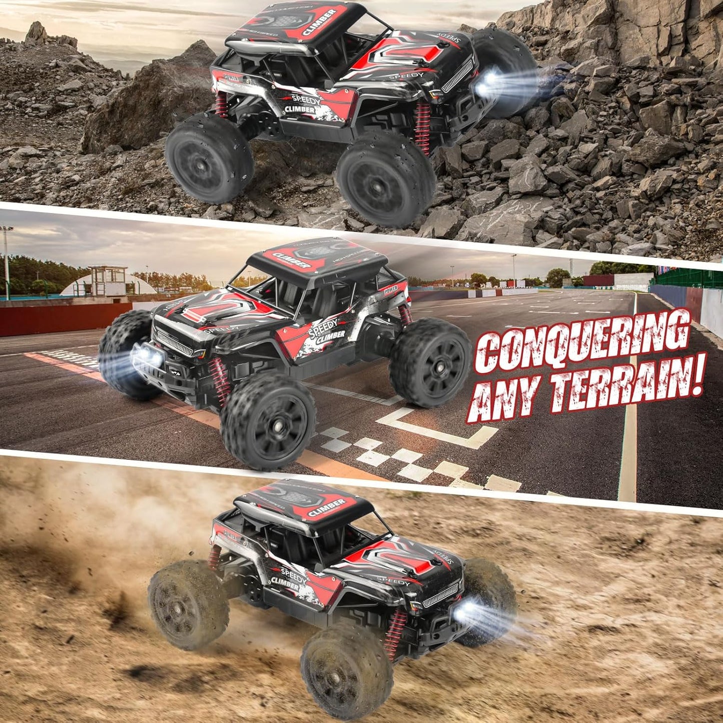 Ferngesteuerter Offroad-Monstertruck, Rot