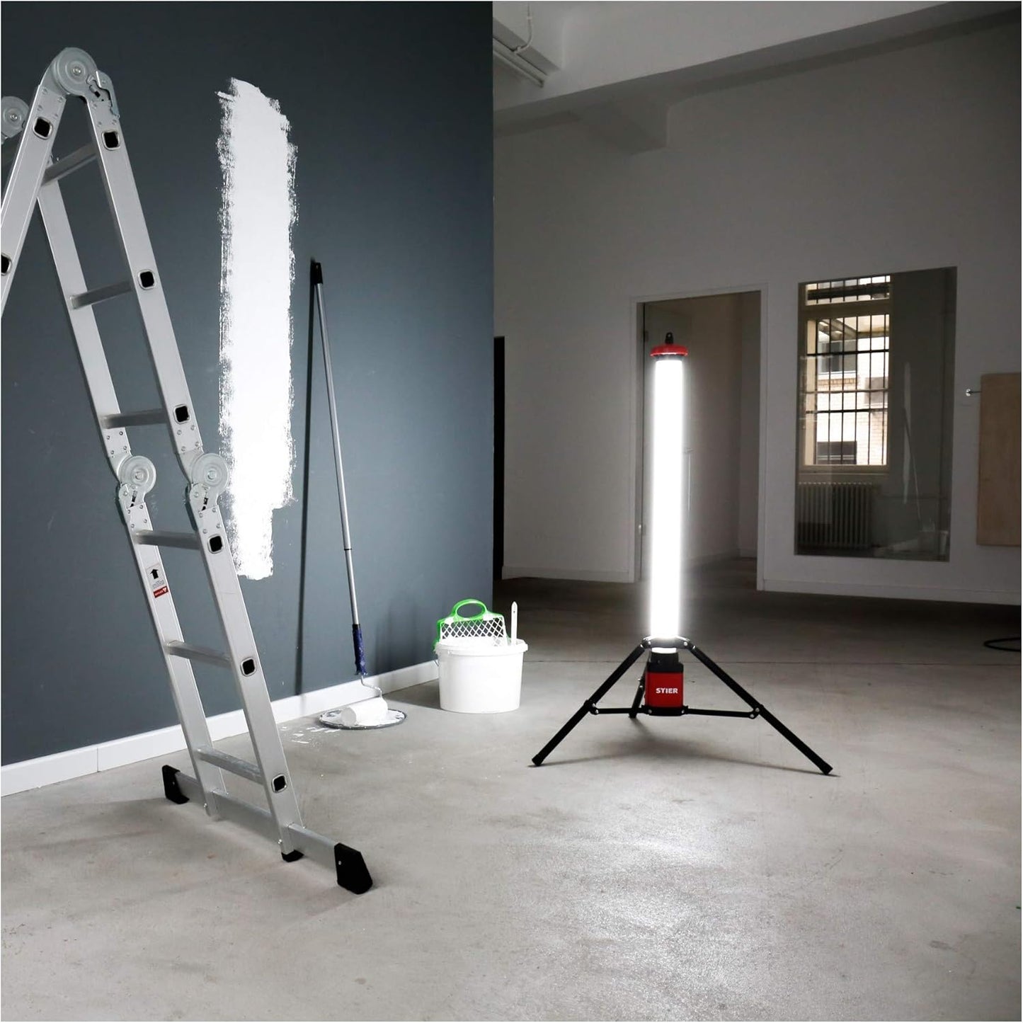 Akku-SMD-LED-Tower-Baustrahler 360° Tower 3500 Lumen, 36 W / 3500 Lumen, Mehrfarbig
